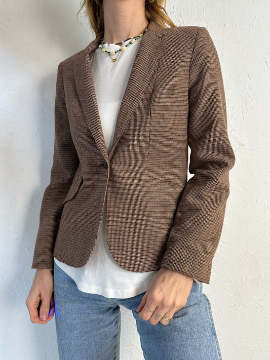 70s 'Louben' Brown Tweed Blazer Jacket / Small