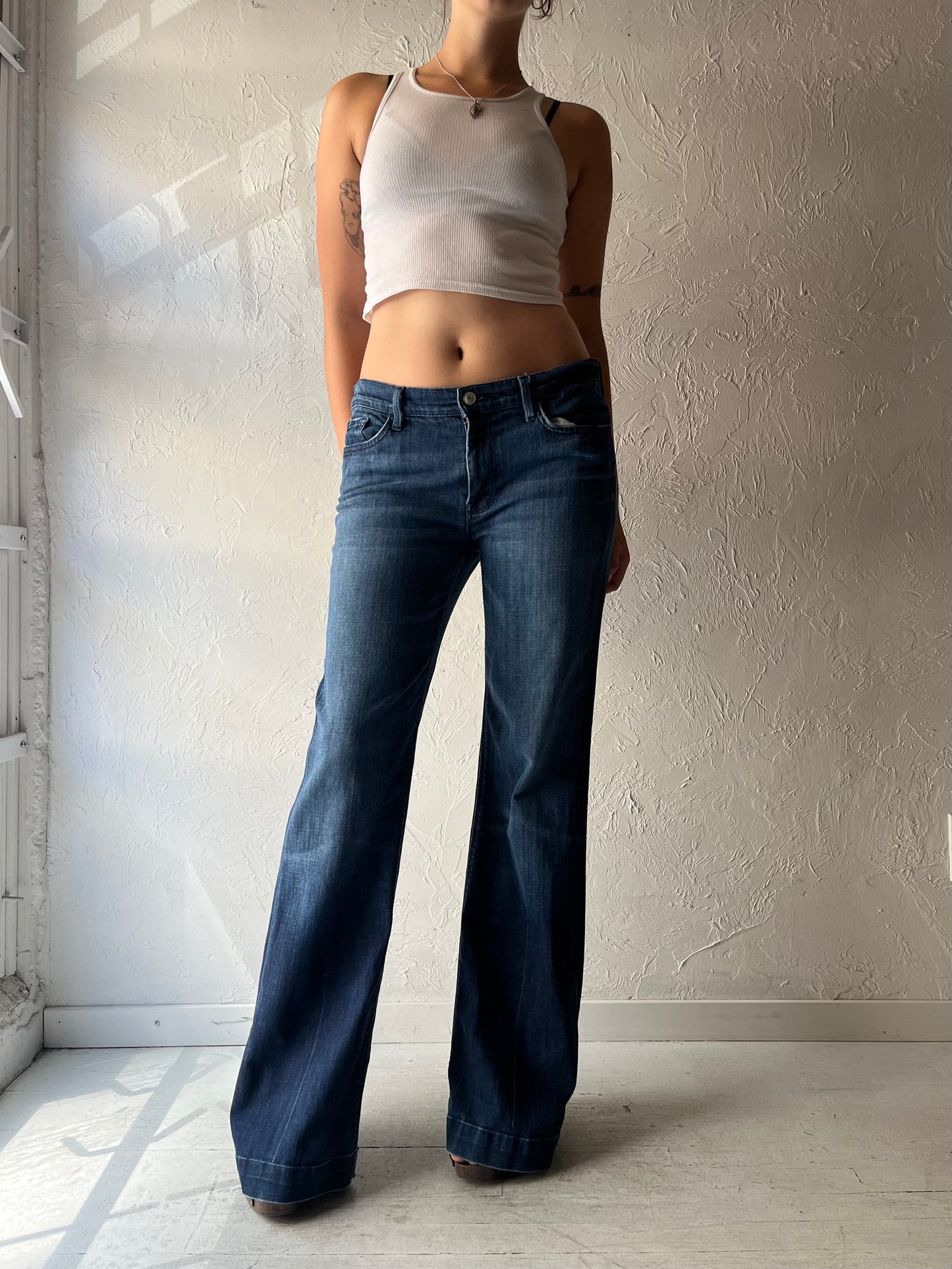 Y2k '7' Dark Denim Low Rise Fair Jeans / Medium