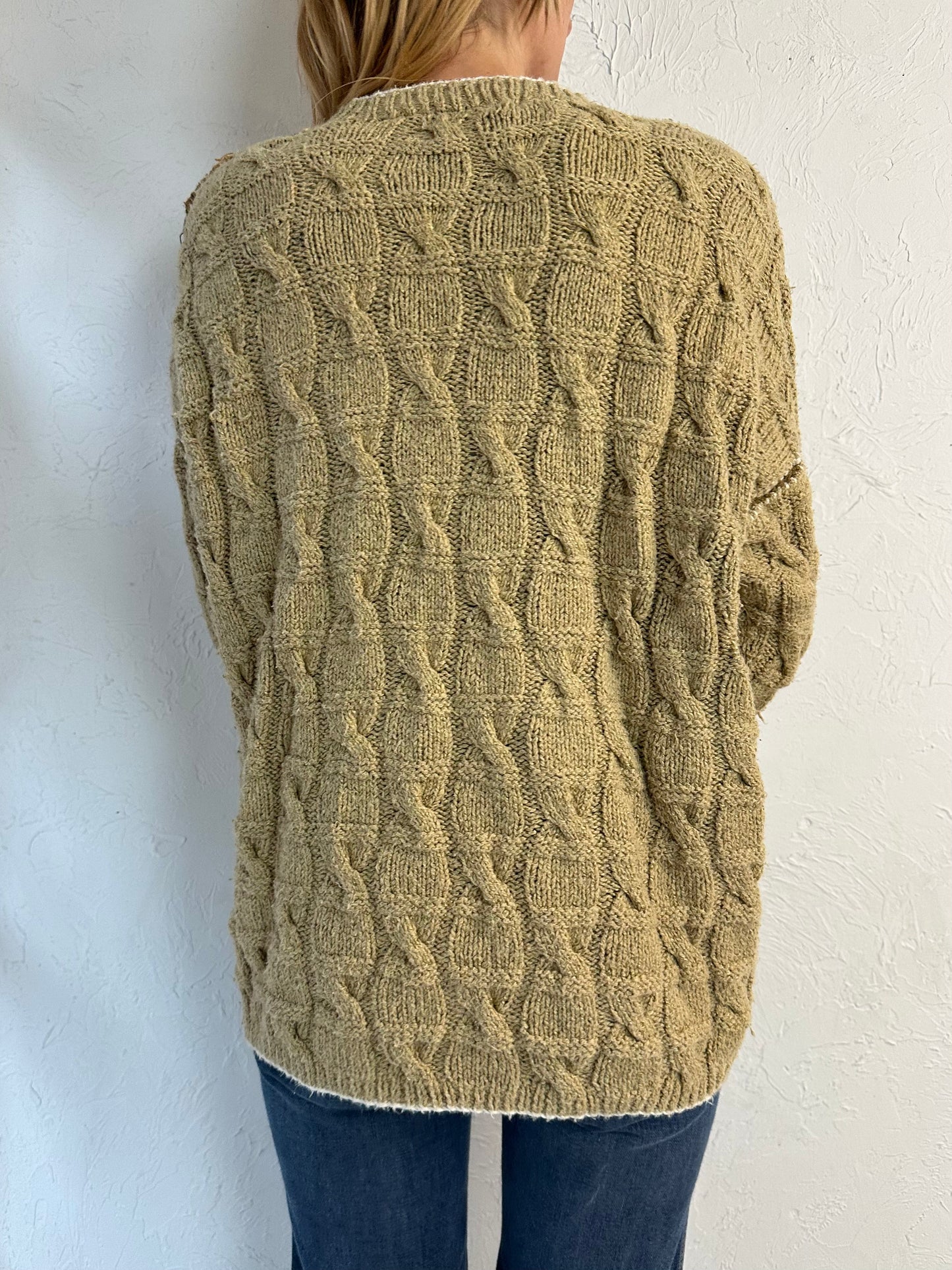 90s 'Liz Claiborne' Cable Knit Sweater / Large