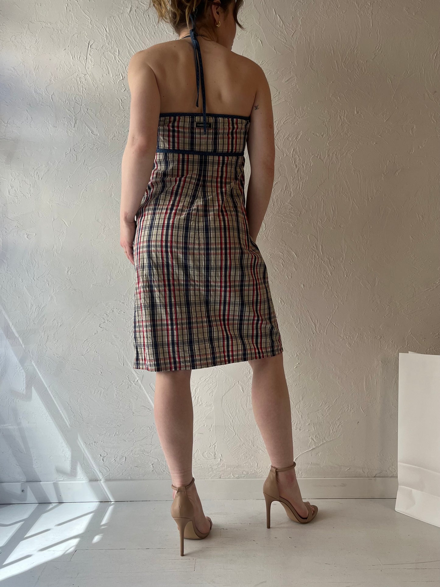 Y2k 'Tommy' Plaid Halter Dress / Small