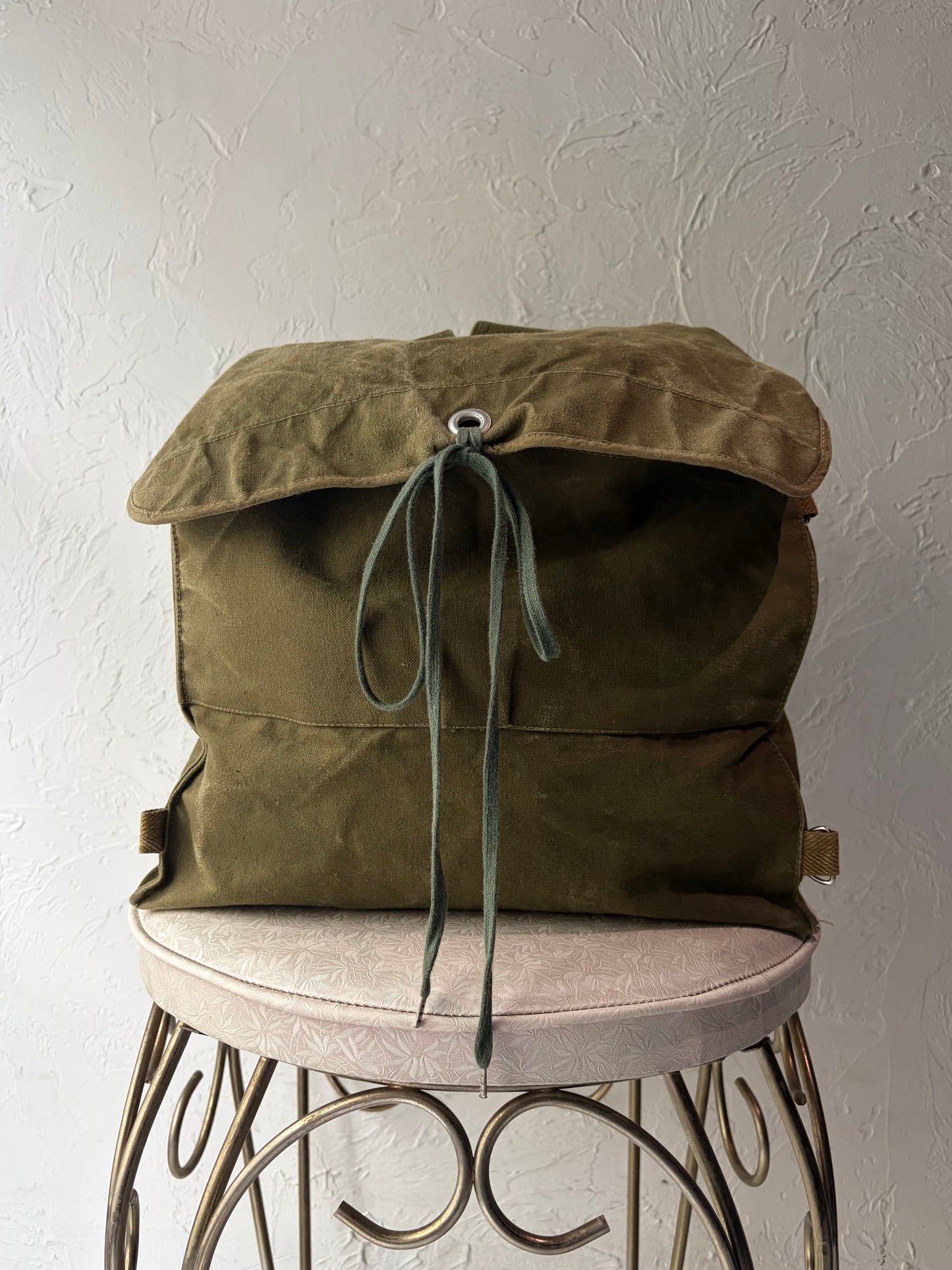 Vintage Green Canvas Backpack