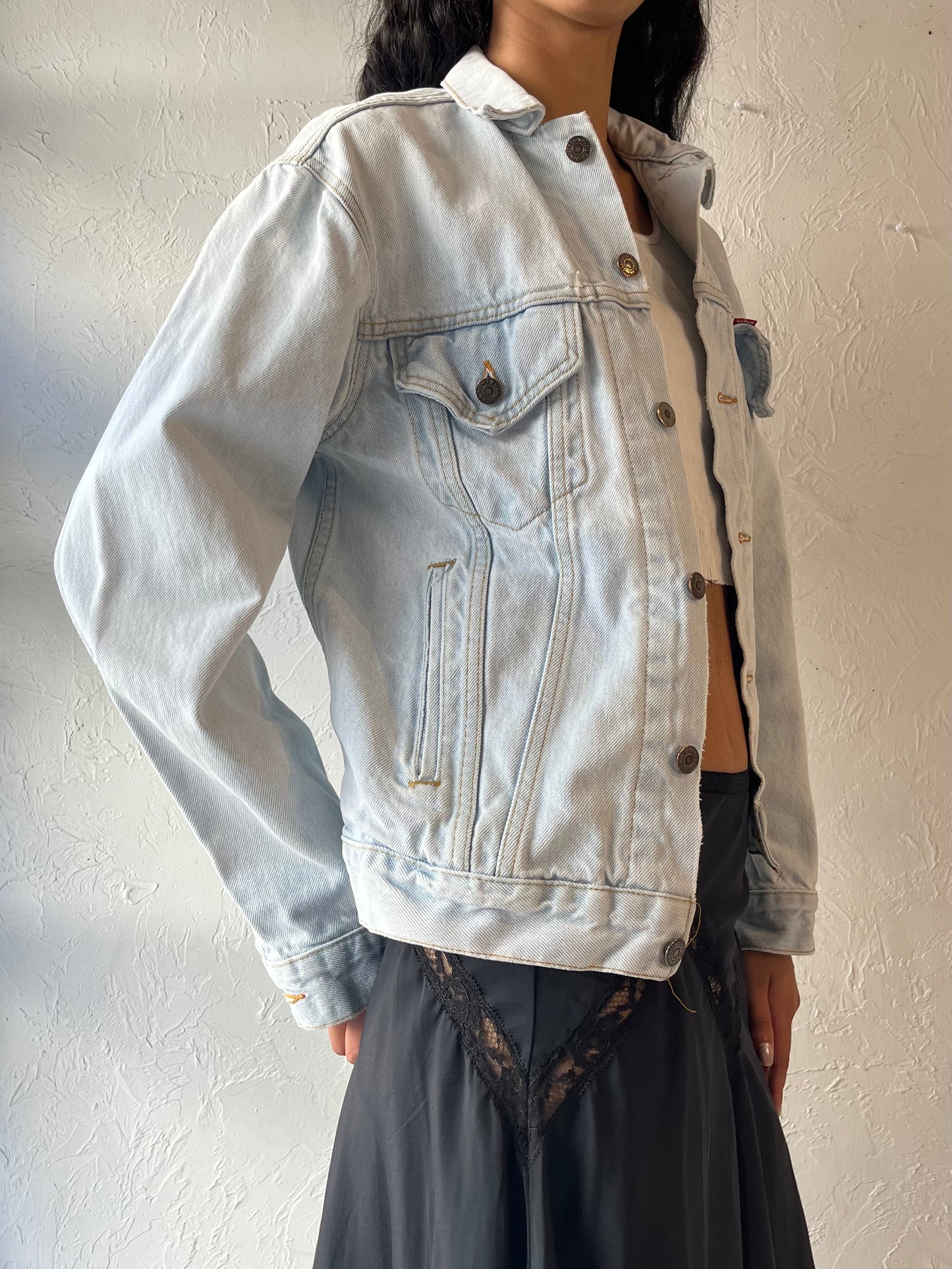 90s 'Levis' Light Wash Denim Jacket / Made in USA / Small