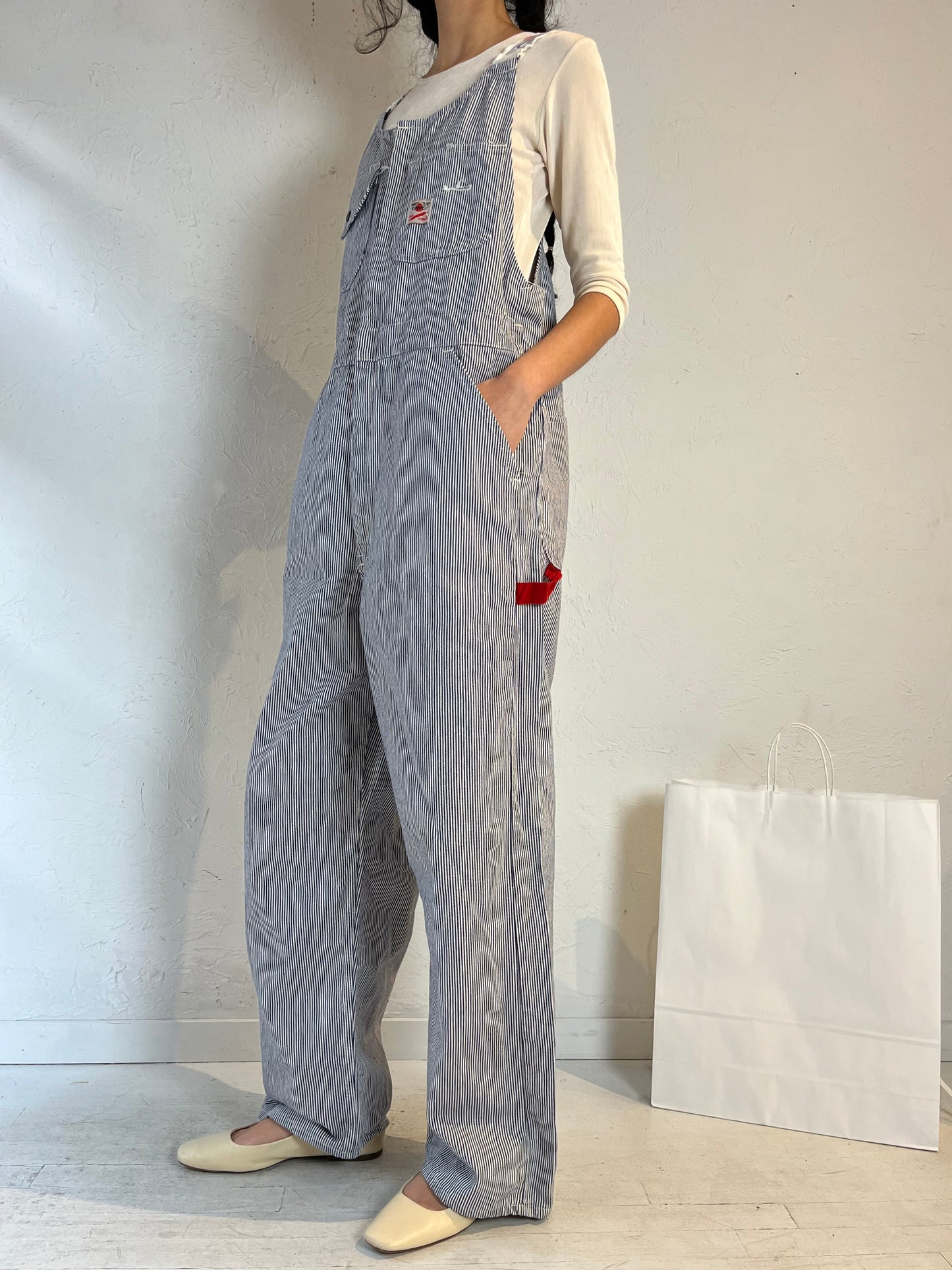 70s / 80s ‘GWG’ Pinstripe Overalls / Union Made in Canada / Medium