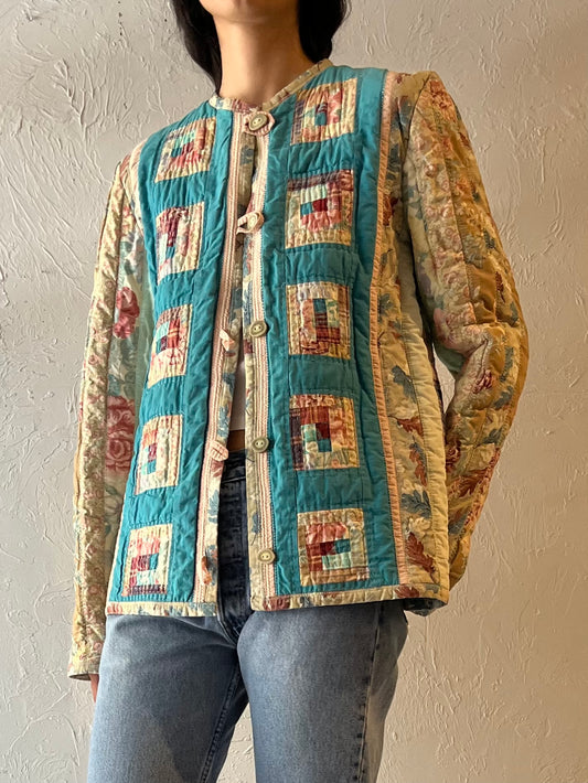 Vintage Handmade Patchwork Quilted Jacket / Medium