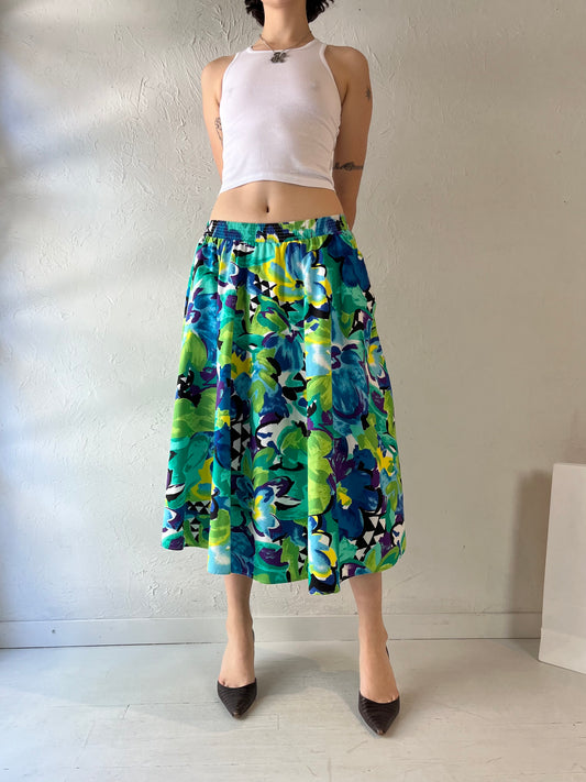 90s 'Tumbleweed' Cotton Midi Skirt / Small - Medium