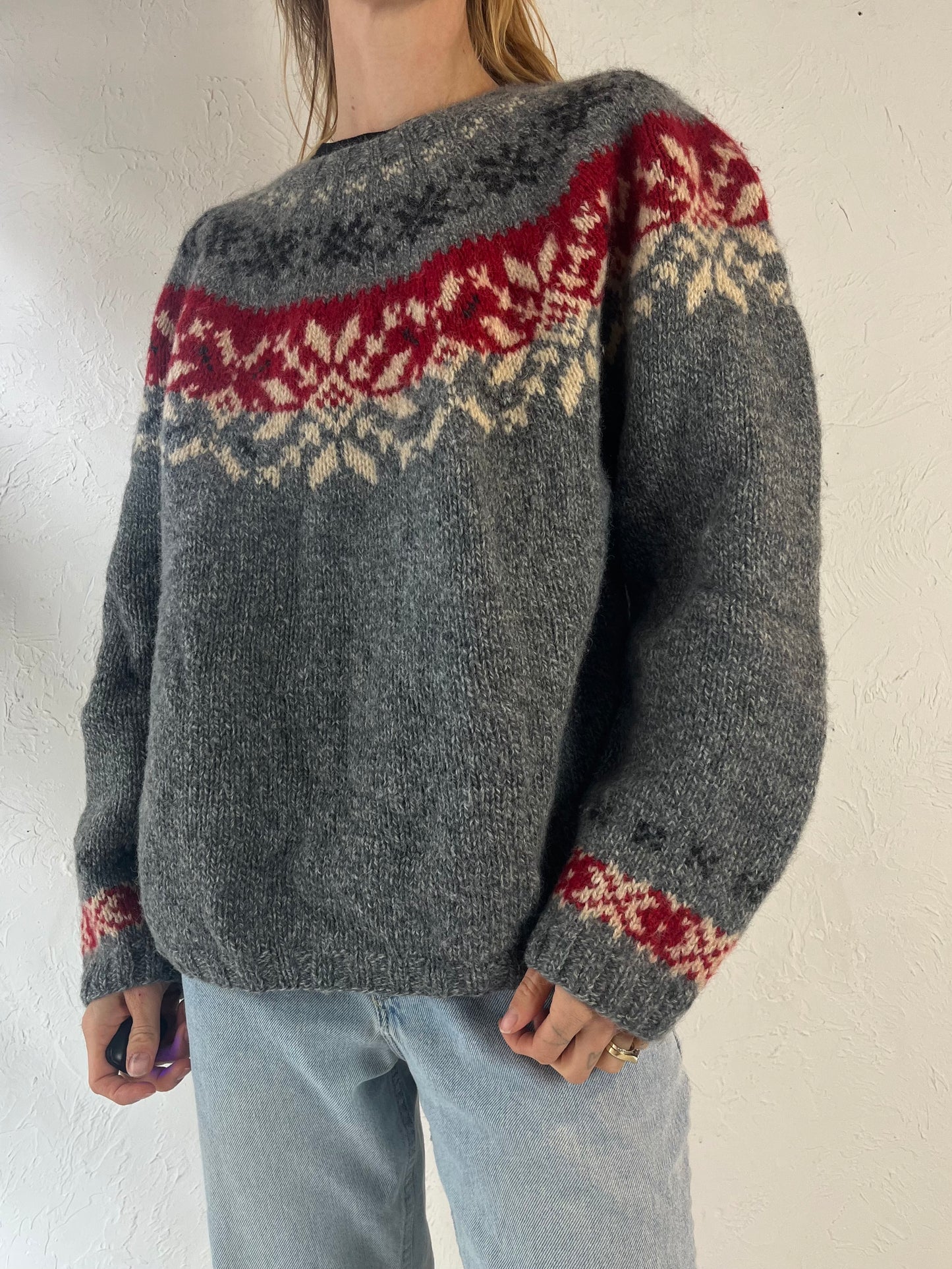 Y2k 'Eddie Bauer' Wool Nylon Knit Ski Sweater / Small