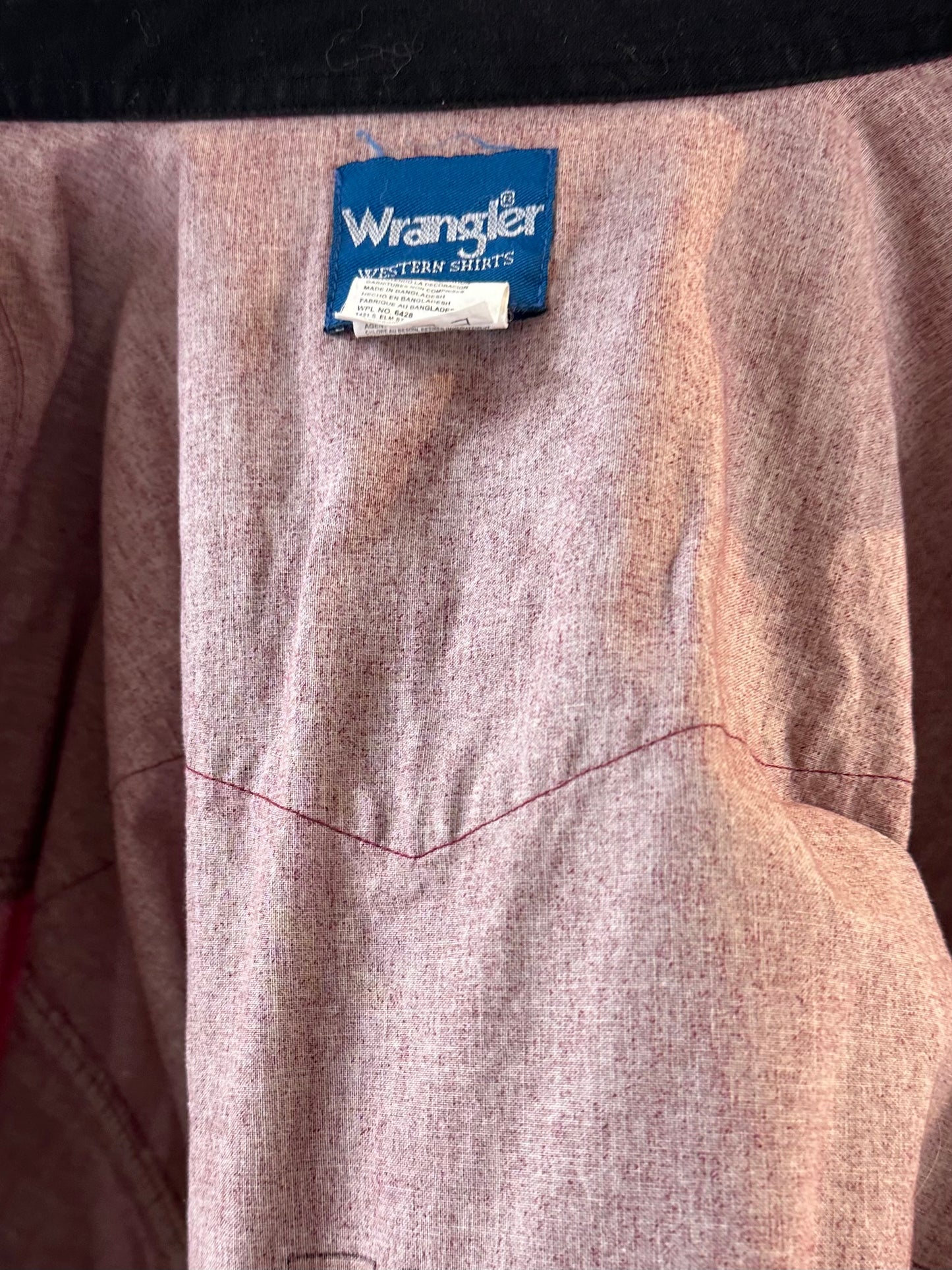 Y2k 'Wrangler' Western Pearl Snap Shirt / Large