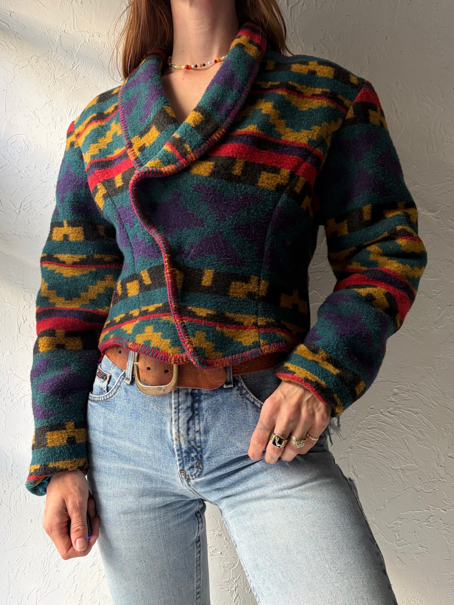 Vintage 'Circle T' Cropped Knit Western Jacket / Small
