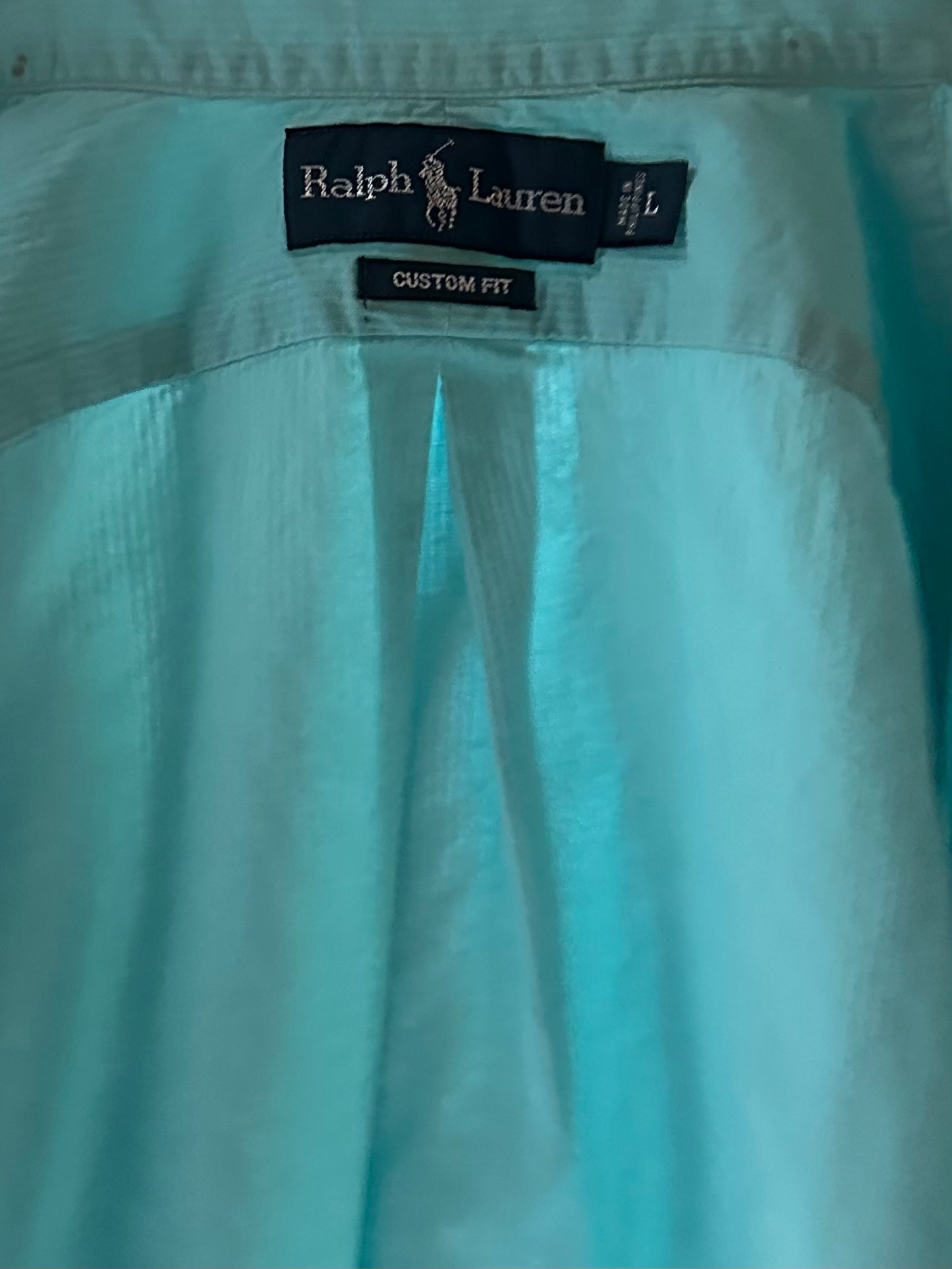 Y2k 'Ralph Lauren' Blue Button Up Shirt / Large
