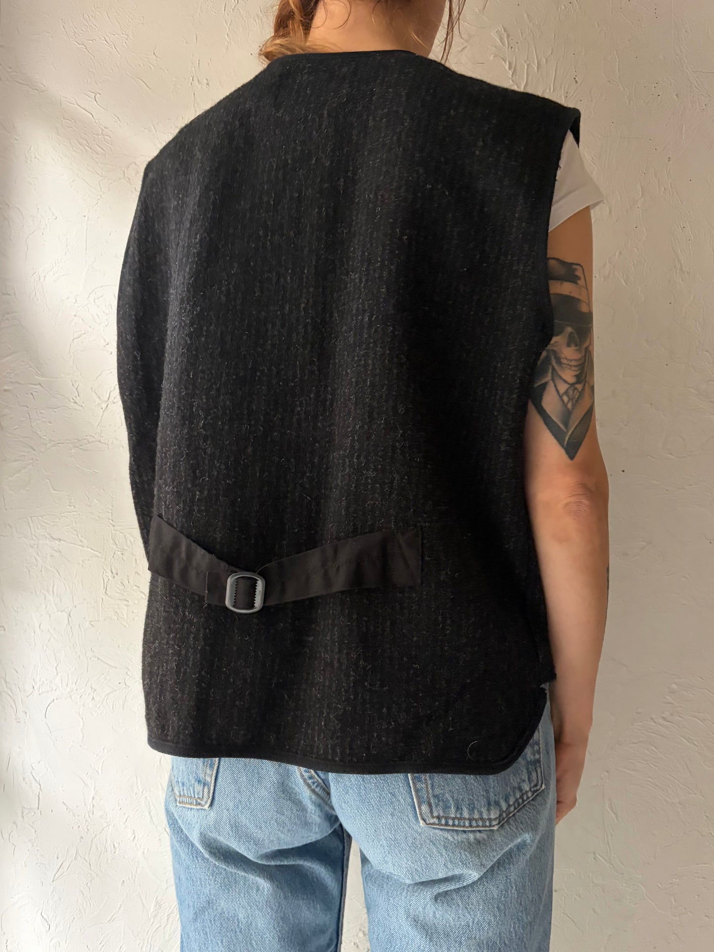 Y2k 'Woolrich' Charcoal Wool Vest / XL