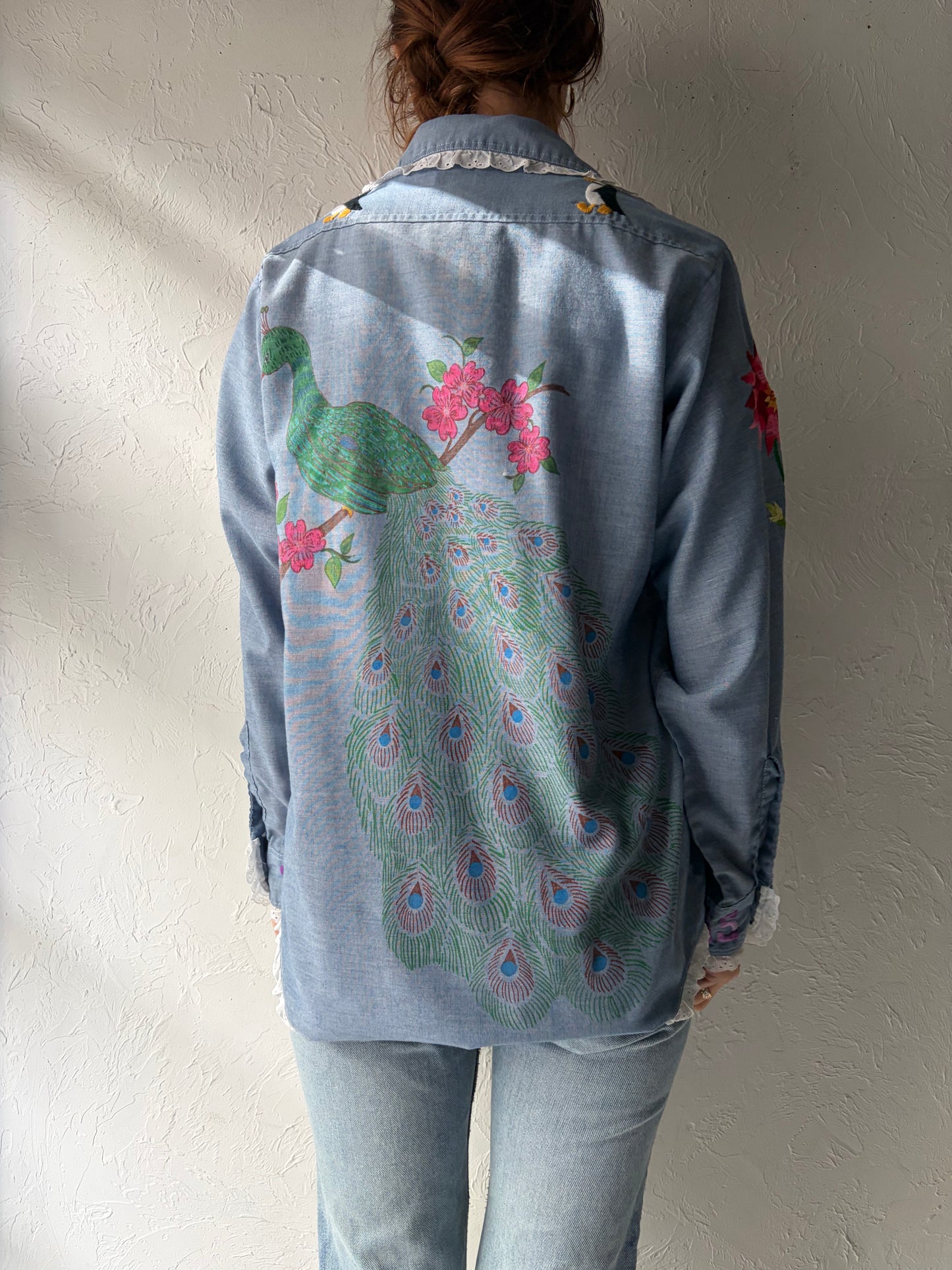 70s 'Big Mac' Embroidered Western Cowboy Shirt / Large