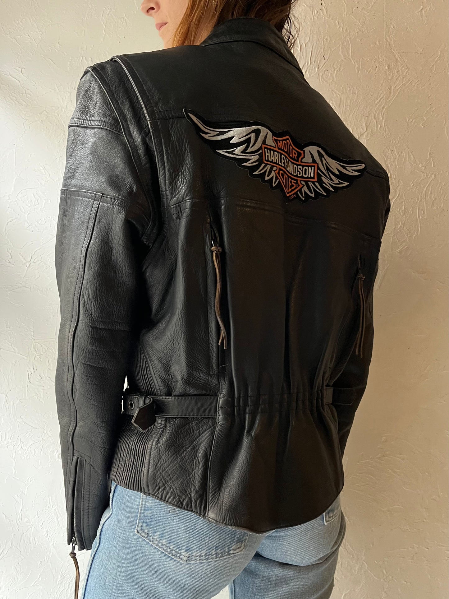 90s 'Leather King' Harley Davidson Leather Biker Jacket / Small