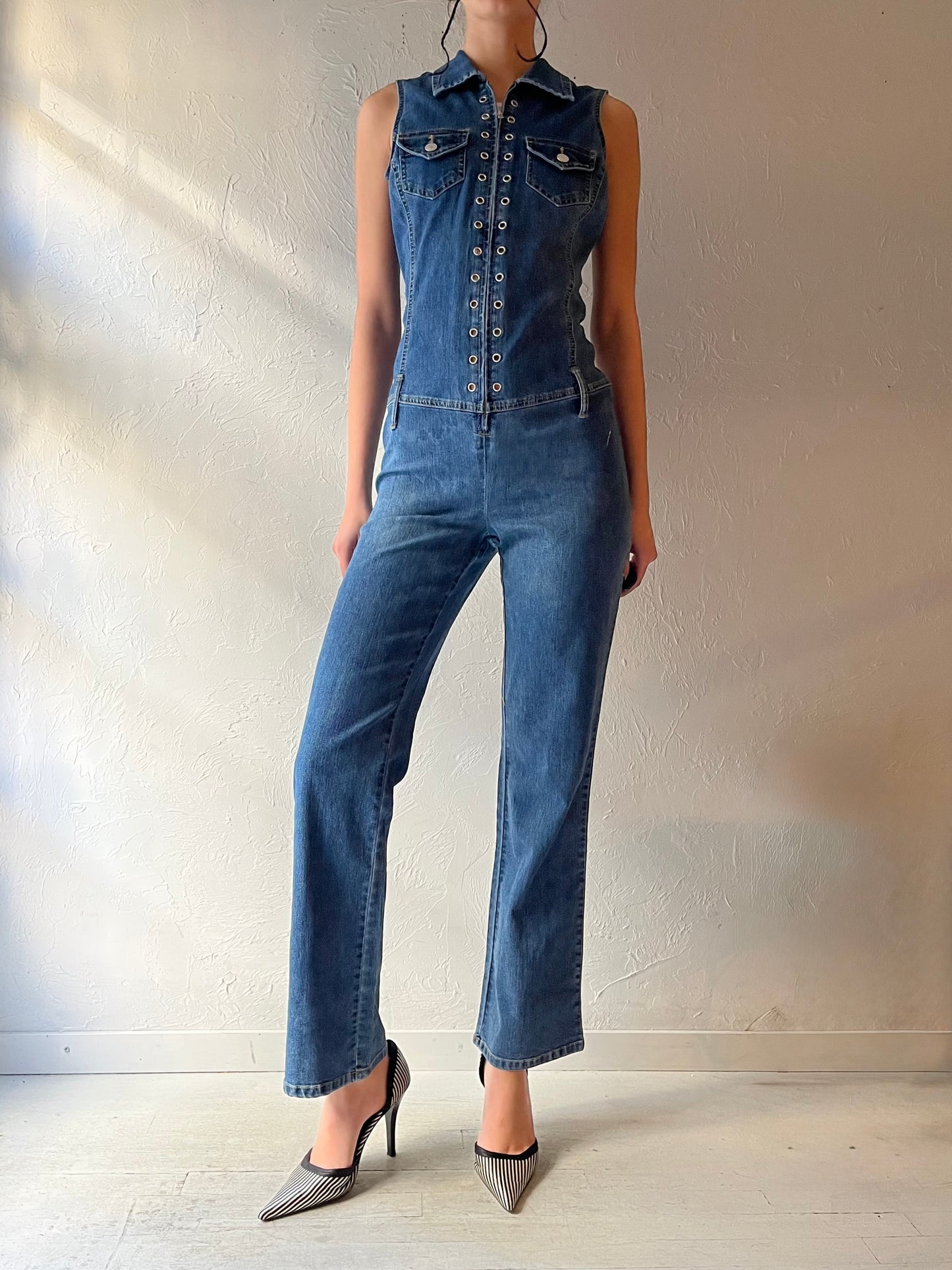Y2k 'No Boundaries' Denim Jumpsuit / Medium