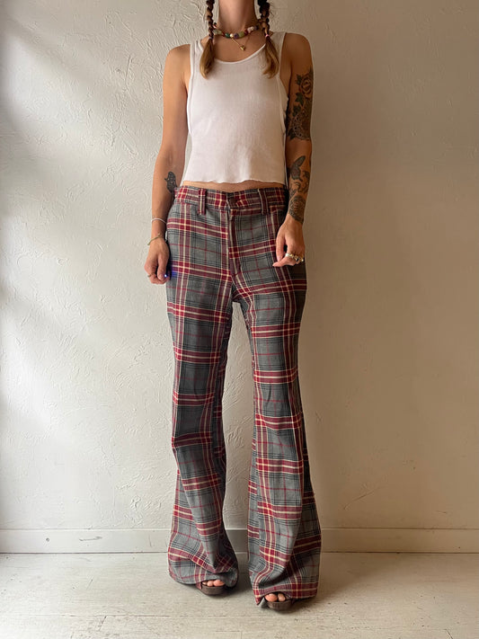 90s 'GWG' Plaid Tartan Grunge Preppy Academia Straight Leg Trousers Pants / Medium