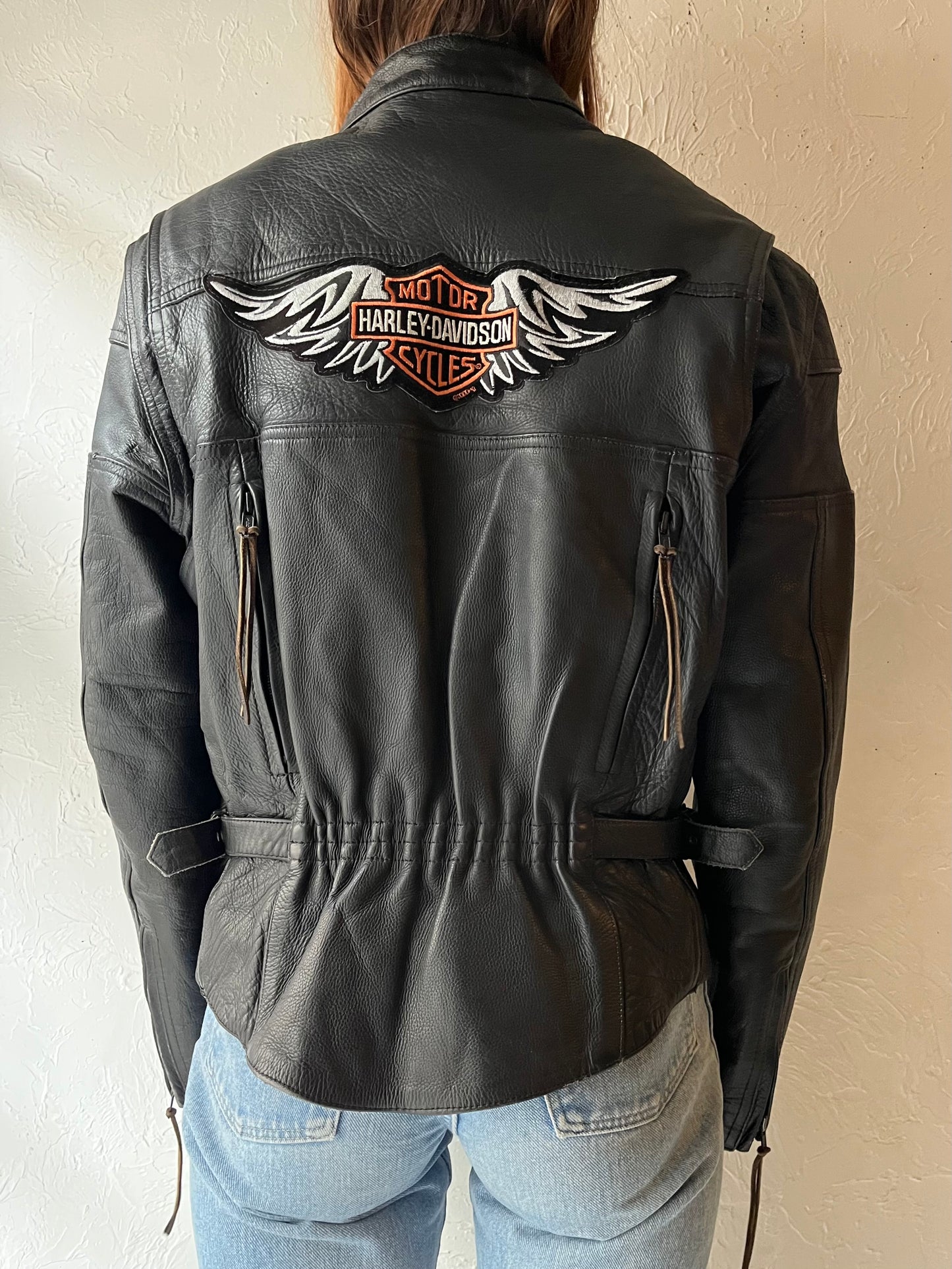 90s 'Leather King' Harley Davidson Leather Biker Jacket / Small