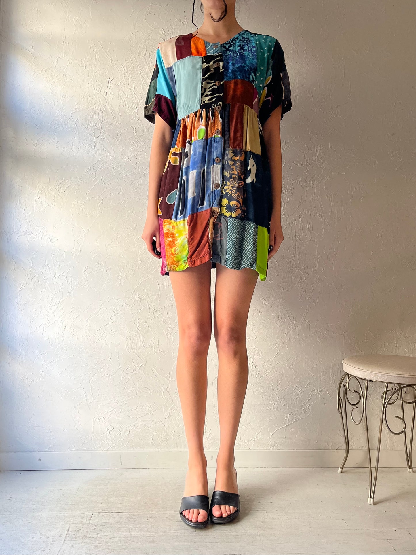 Y2k 'Passion' Patch Work Mini Dress / Small