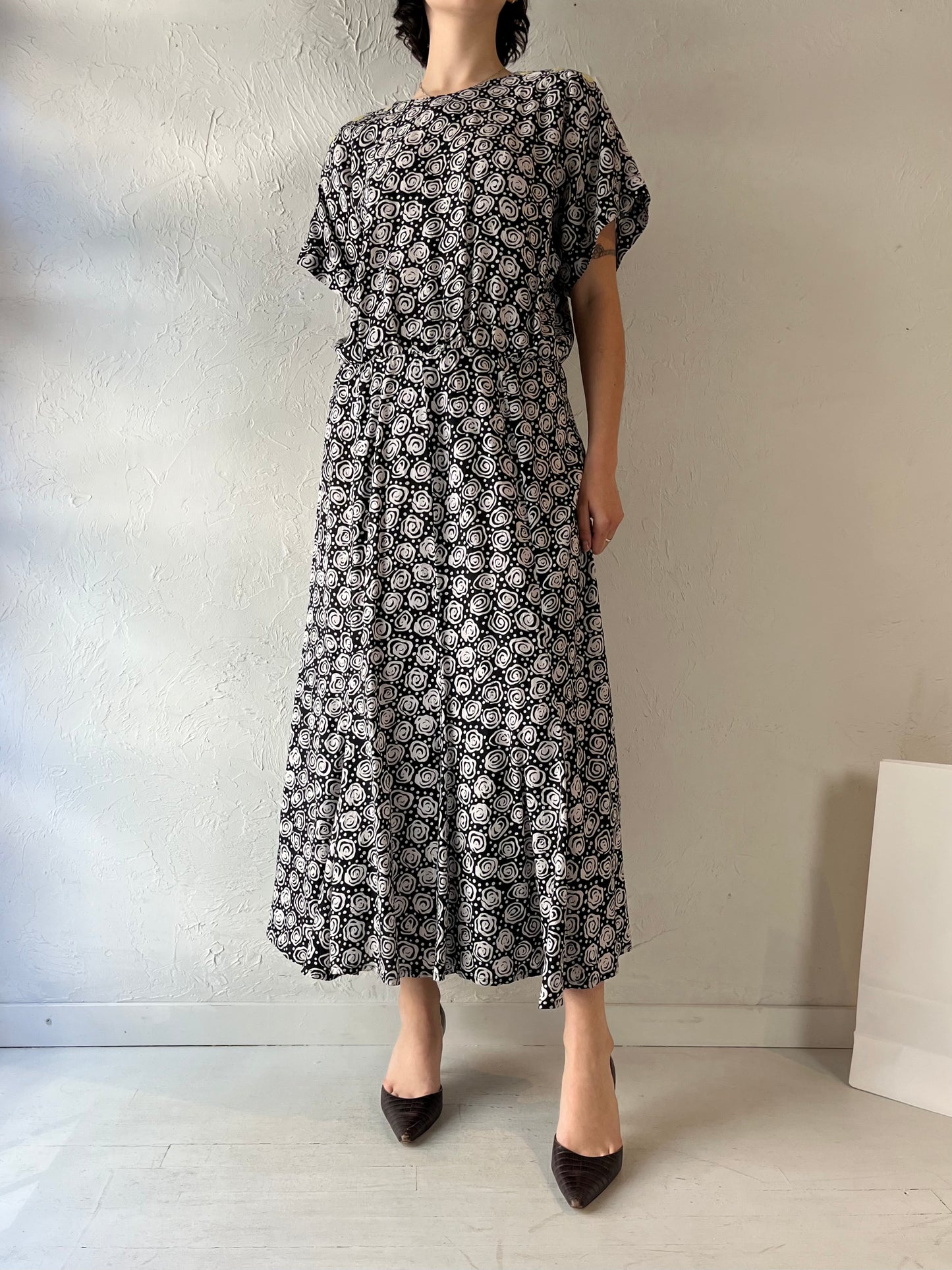 90s 'Liz Clairborne' Rayon Dress / Large