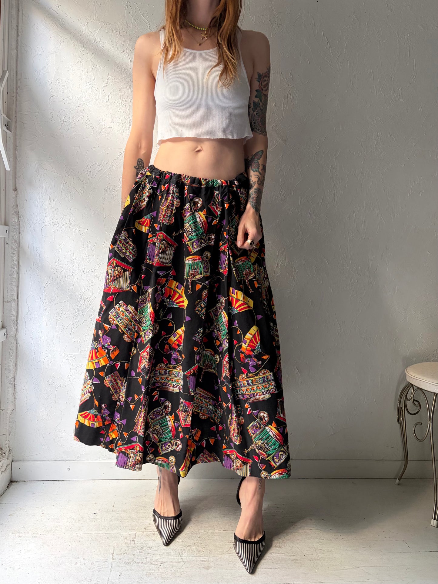 Vintage Handmade Circus Novelty Skirt / Medium