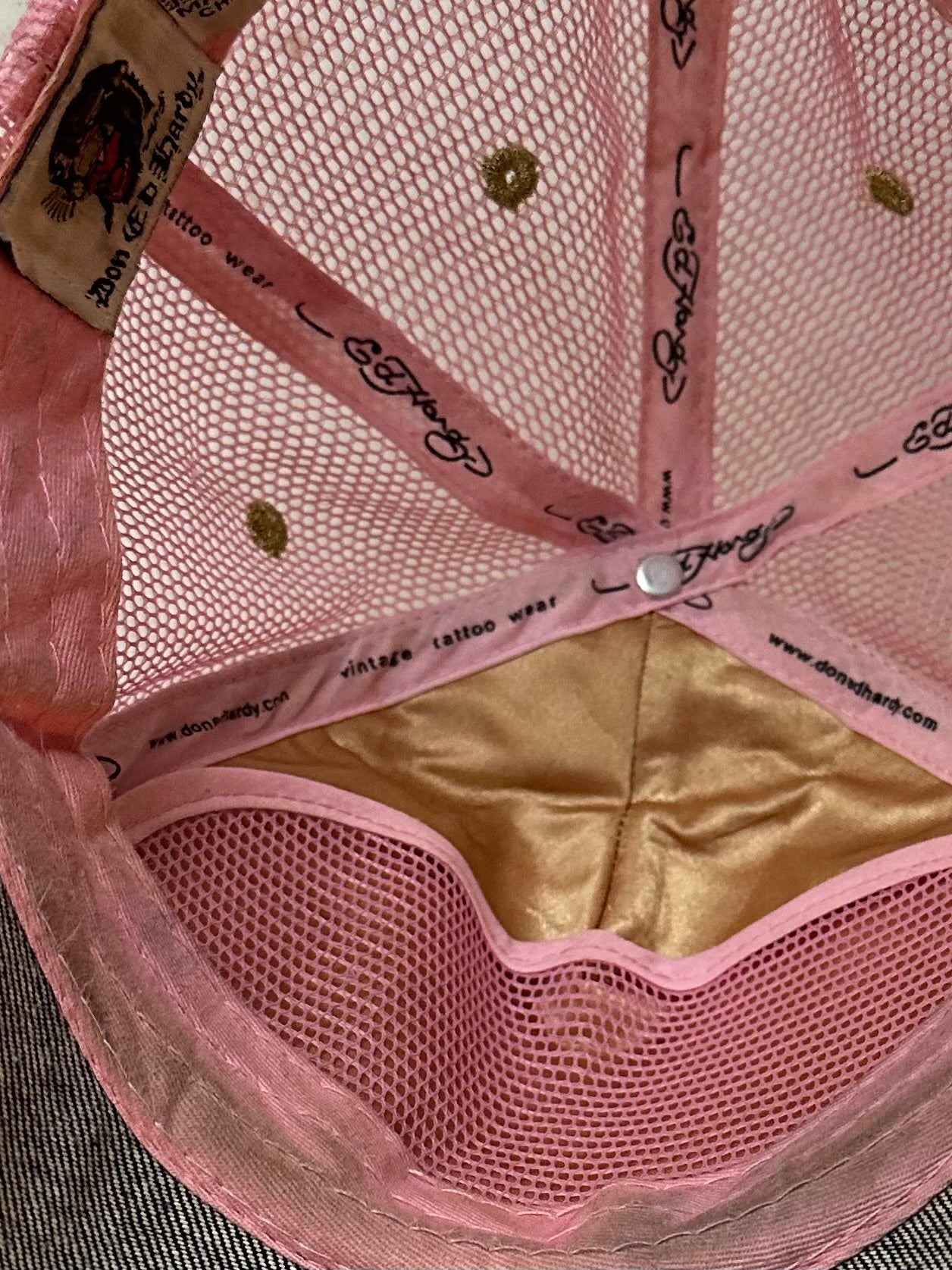 Y2K ‘Ed Hardy Christian Audigier’ Pink Trucker Hat