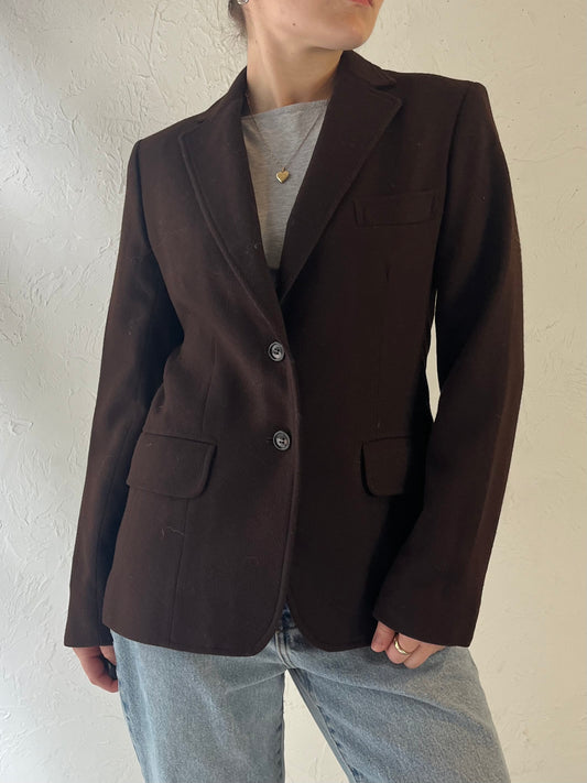 70s 'Evan Picone' Brown Knit Blazer Jacket / Union Made / Small