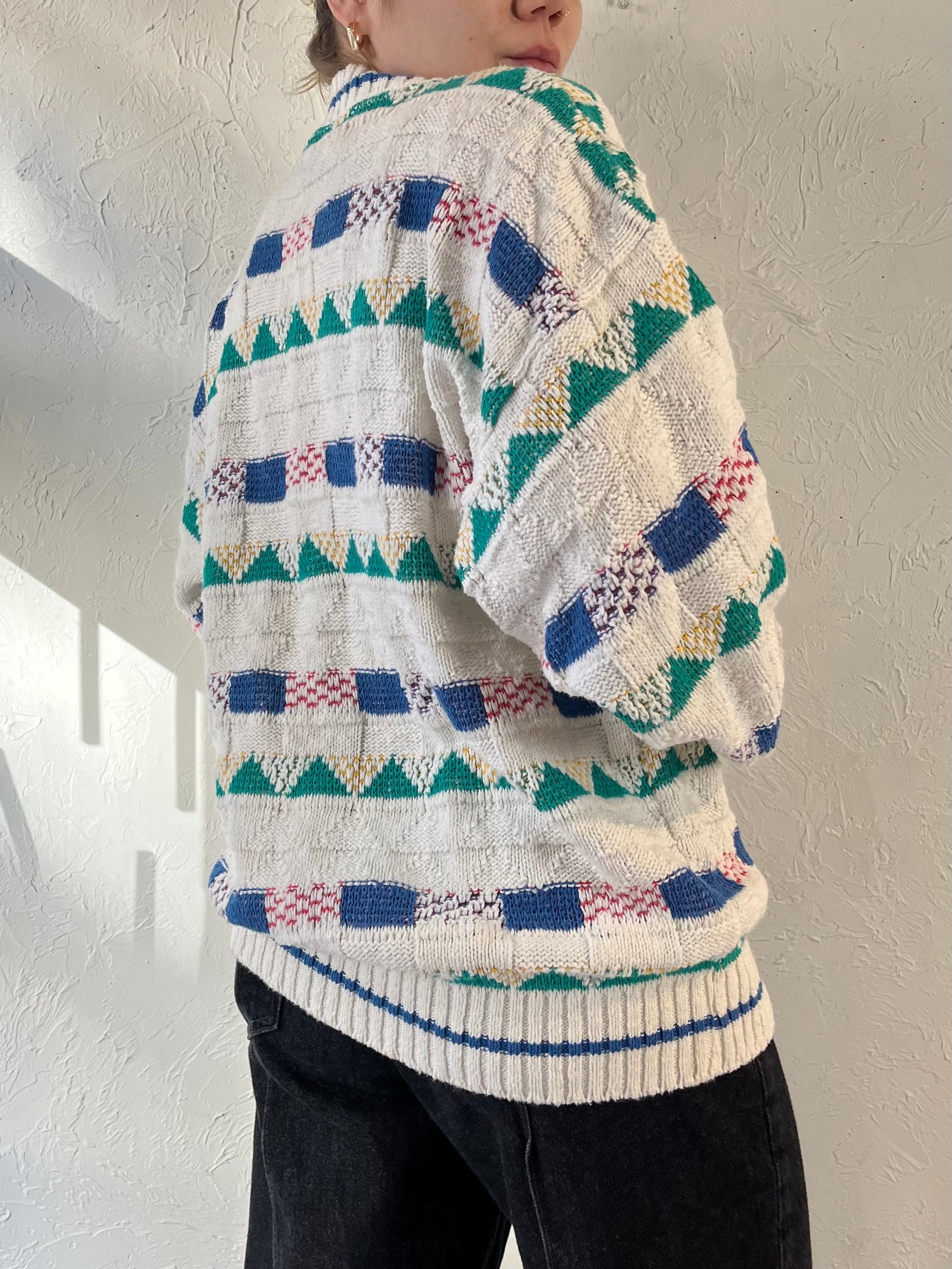 90s ‘Waterfront Workshop’ Cardigan Sweater / Large