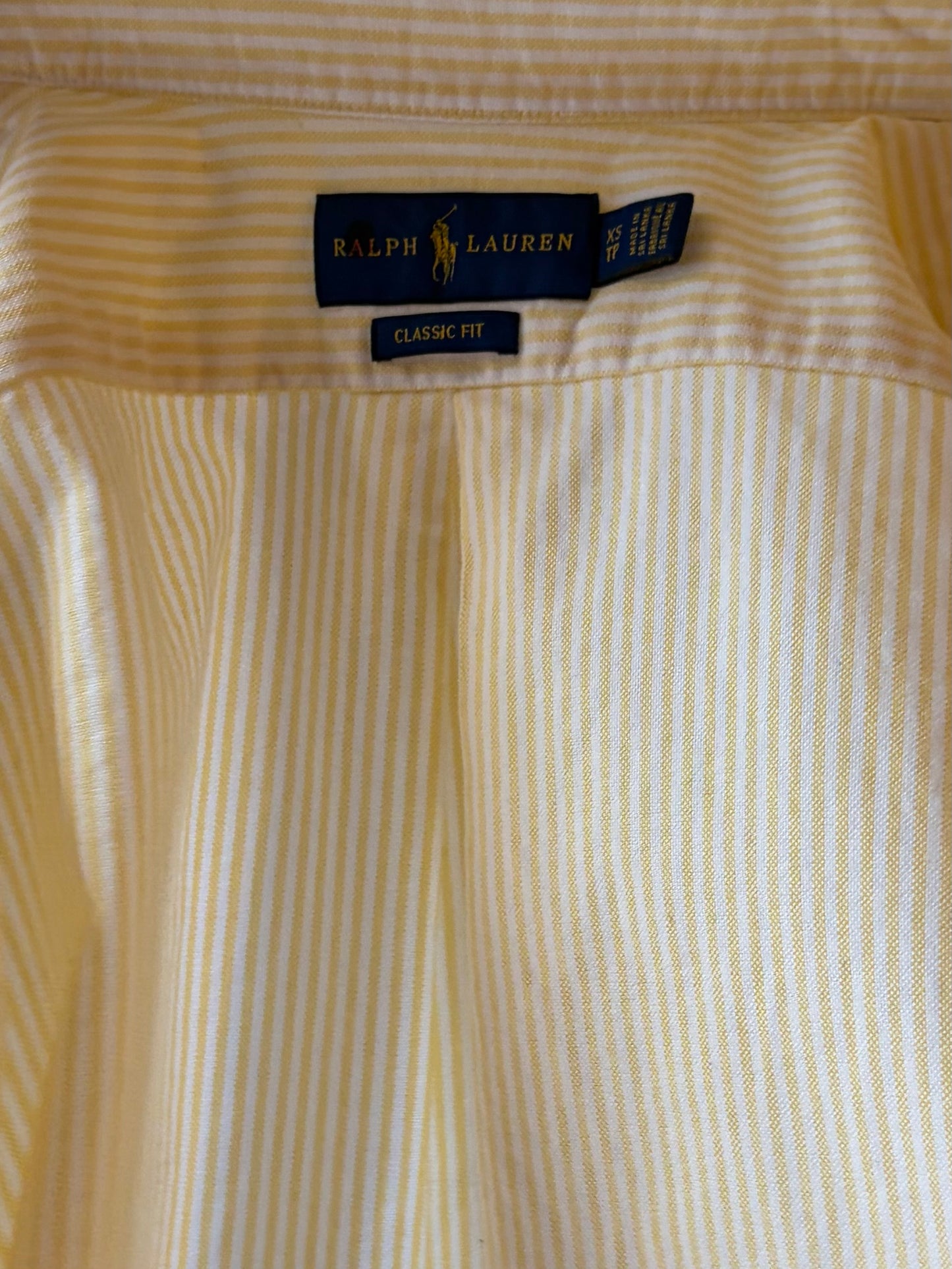 Y2k 'Ralph Lauren' Yellow Striped Button up Shirt / XS
