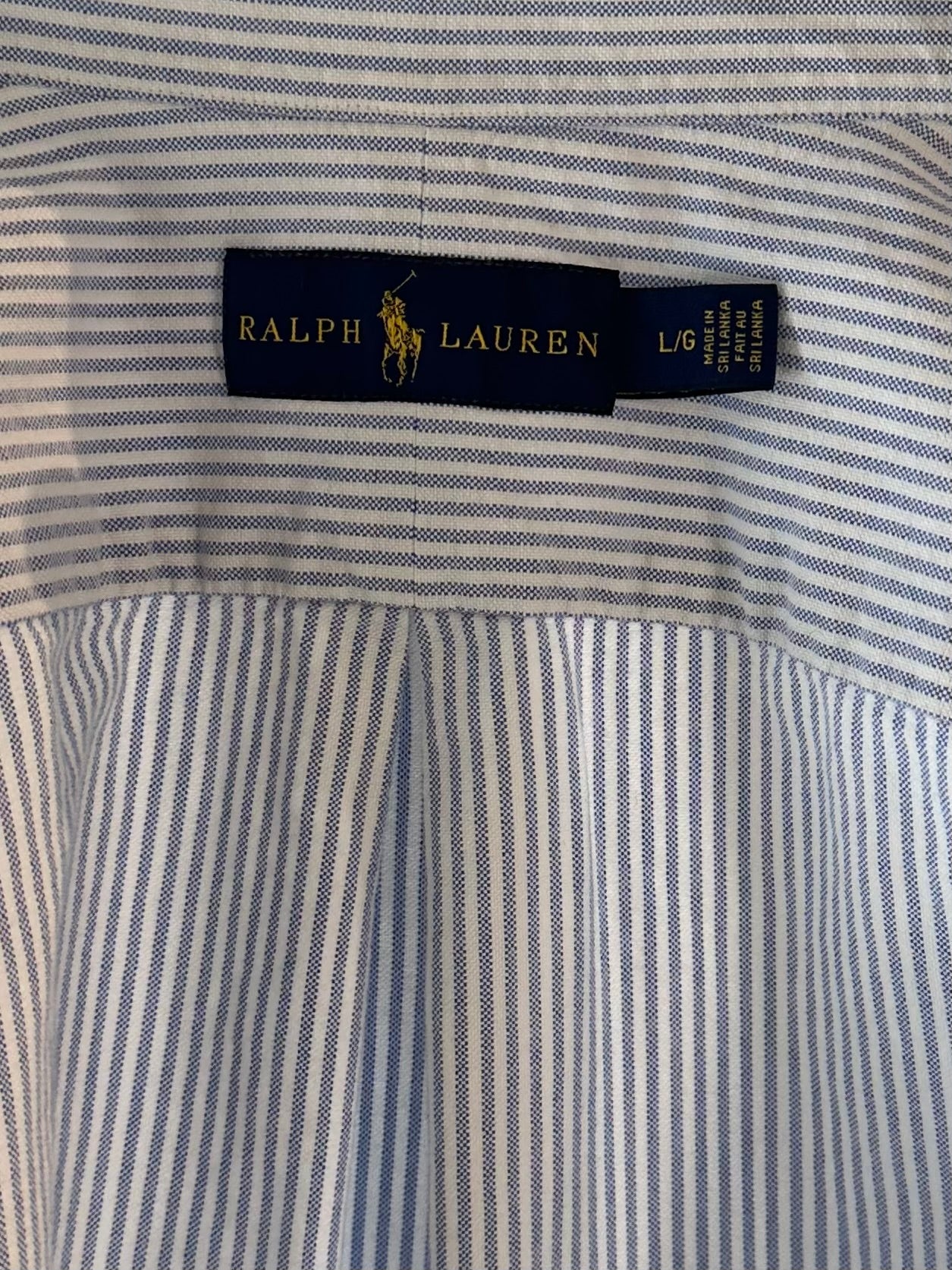 Y2k 'Ralph Lauren' Striped Button Up Shirt / Large