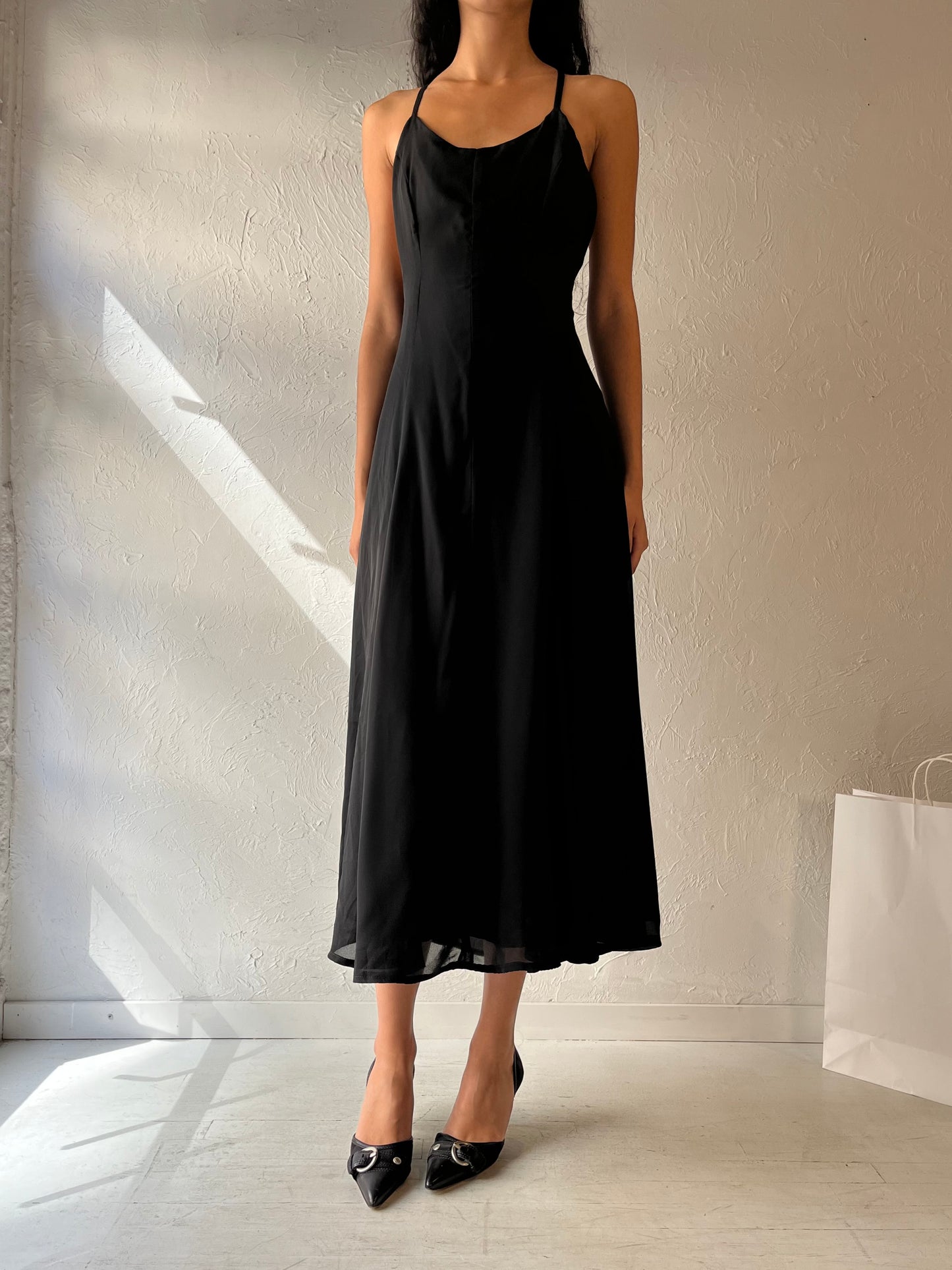 90s ‘Dianne B’ Black Formal Dress / Medium