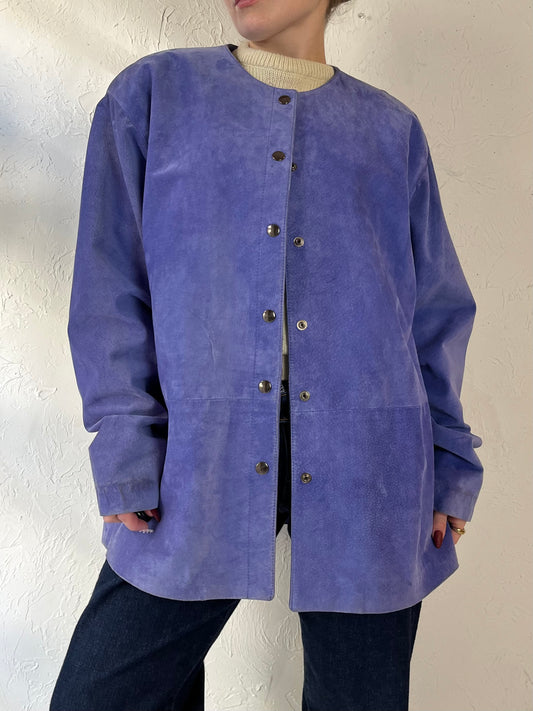 90s ‘Danier’ Purple Suede Jacket / Medium