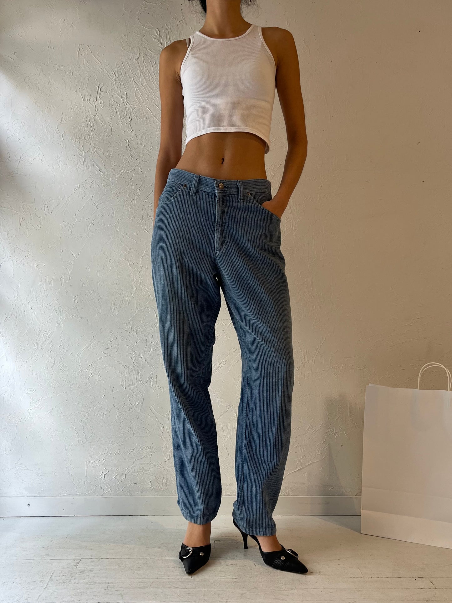 90s 'Lee' Blue Corduroy Pants / Medium