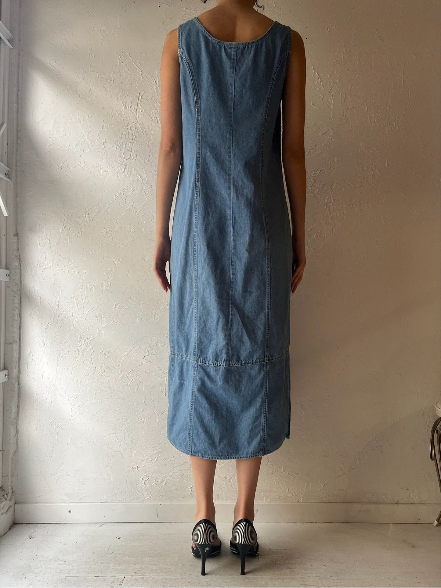 90s 'Uni Mondo' Denim Dress / Medium