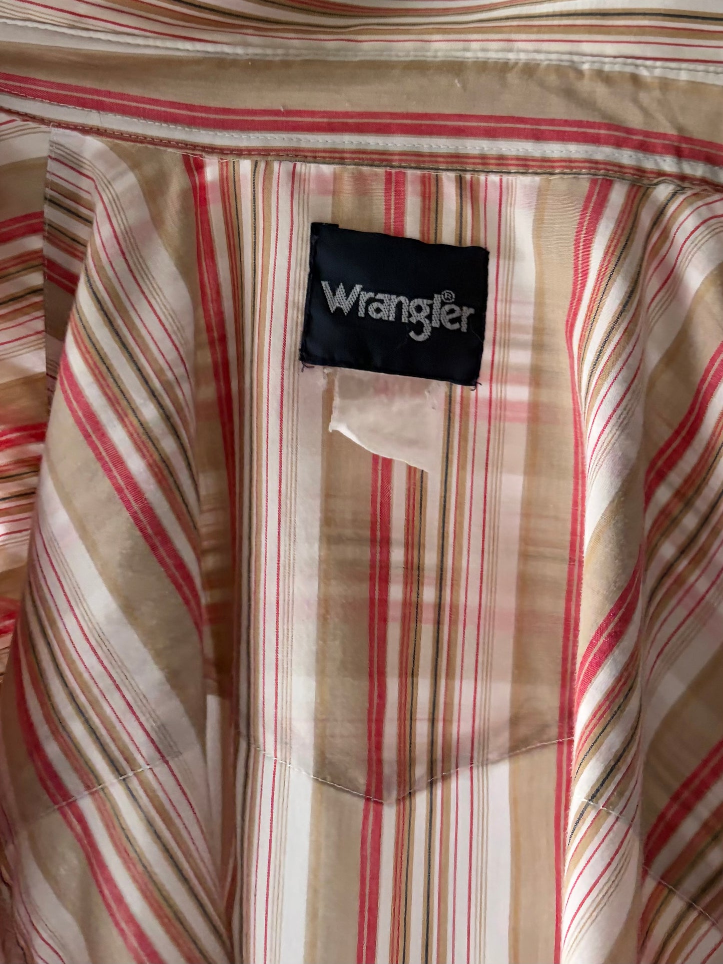 Y2k 'Wrangler' Pink Striped Pearl Snap Shirt / Large