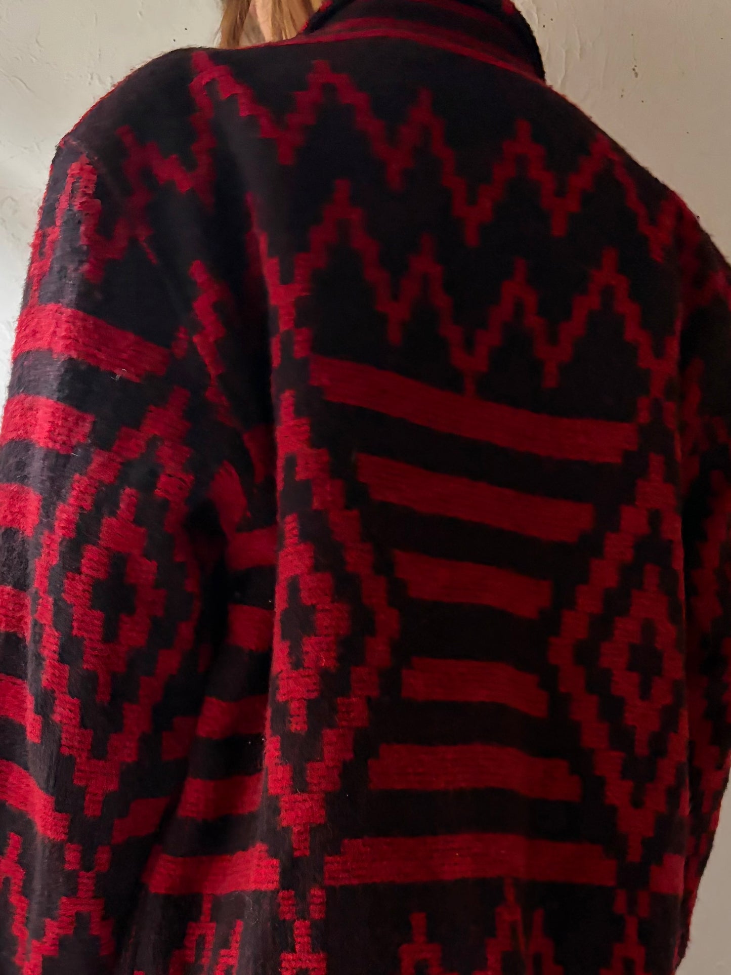 Vintage 'Woolrich' Red Aztec Jacket / Medium