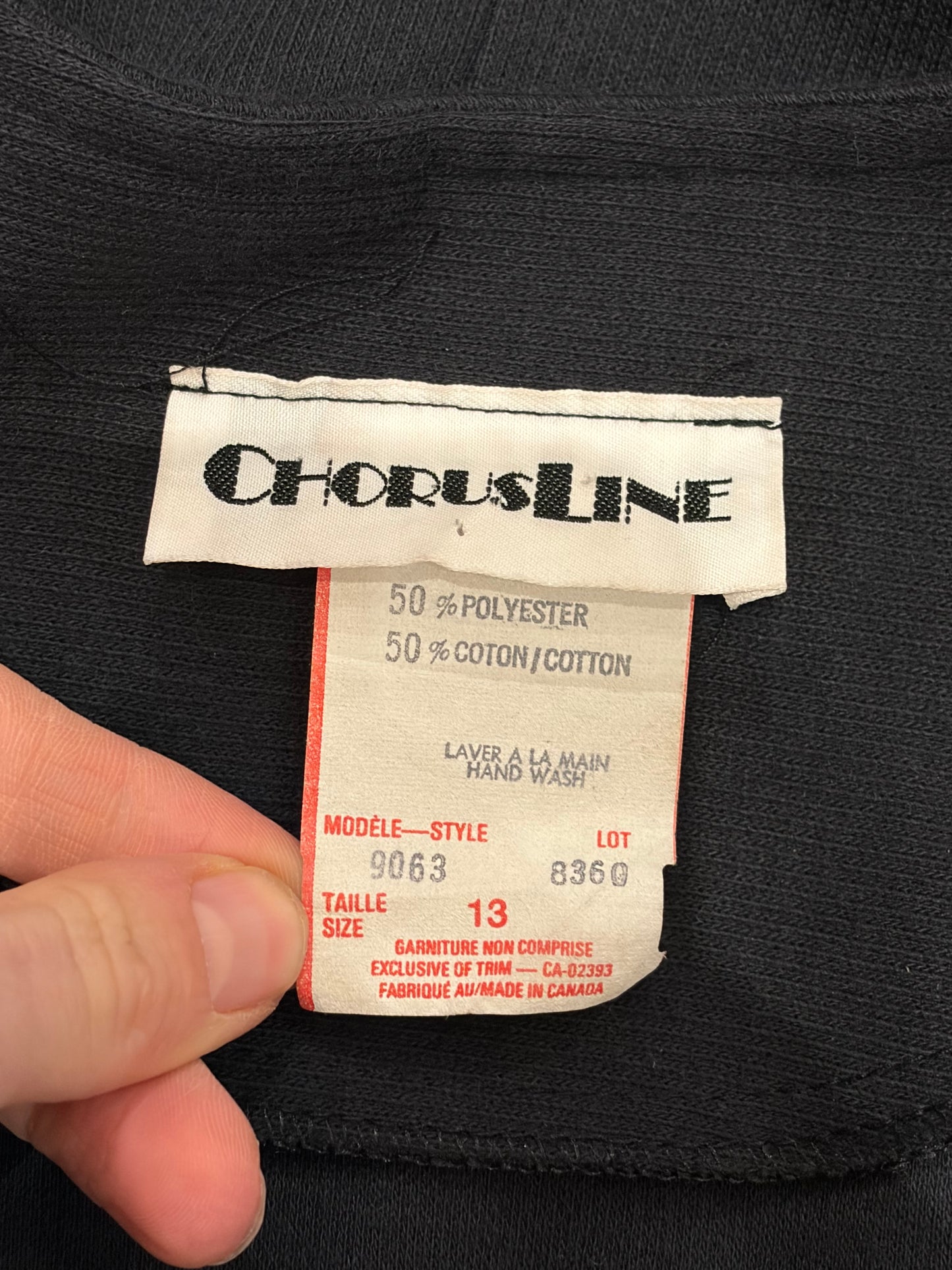 80s 'Chorus Line' Black Knit Dress / Medium