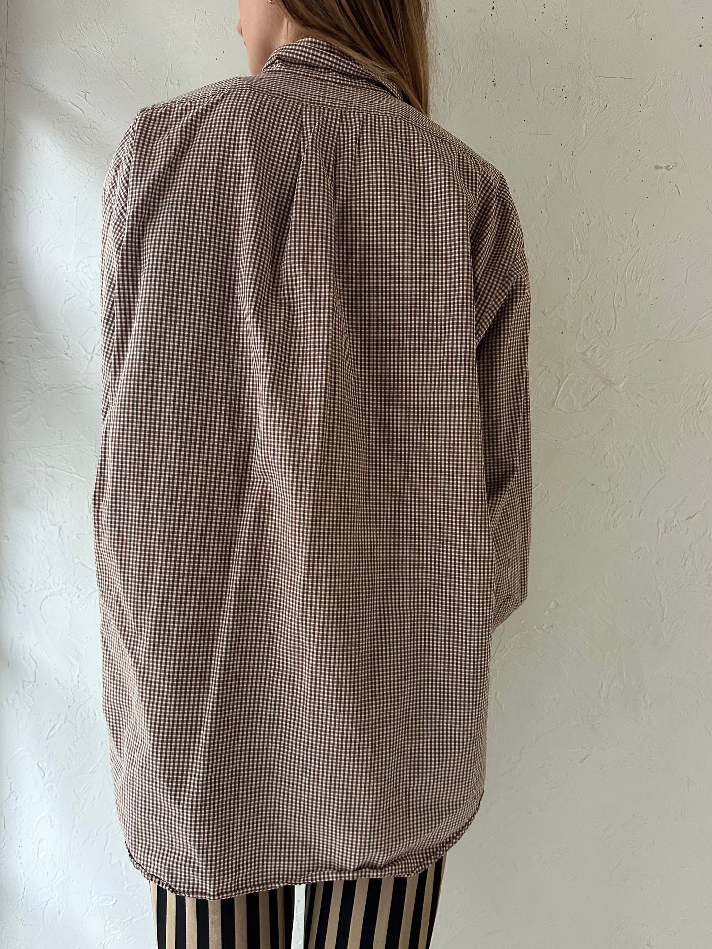 Y2k 'Ralph Lauren' Brown Plaid Button up Shirt / Large