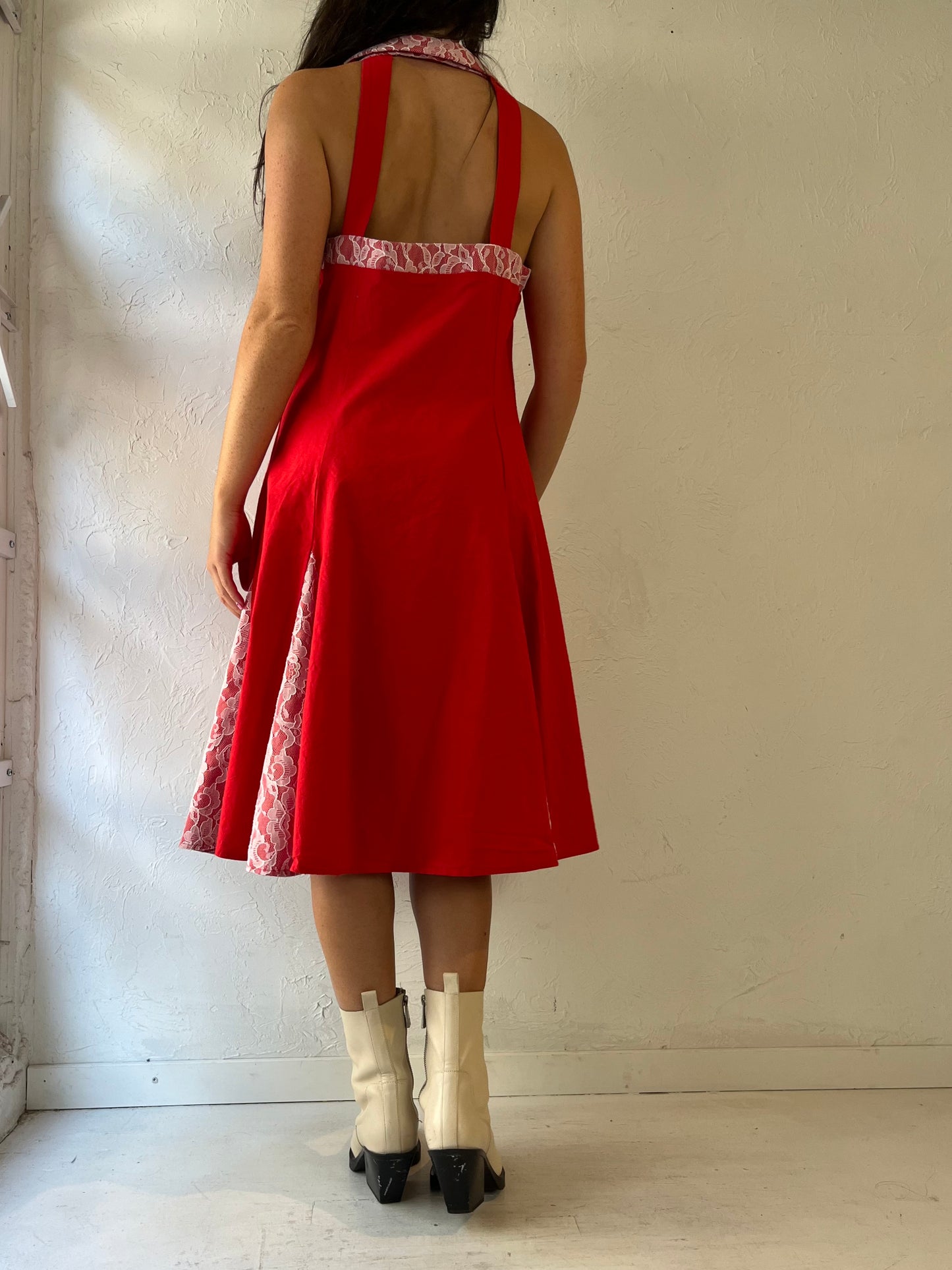 90s 'Lilia Suity' Red Western Dress / large