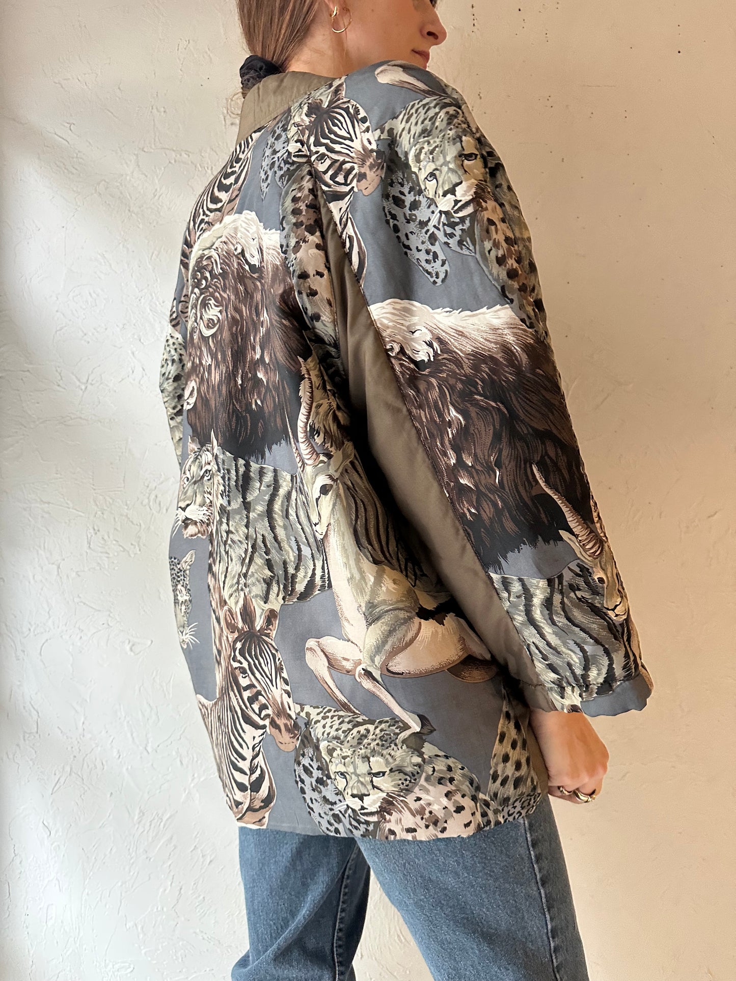 80s 'Adam Douglas' Silk Animal Jacket / Small