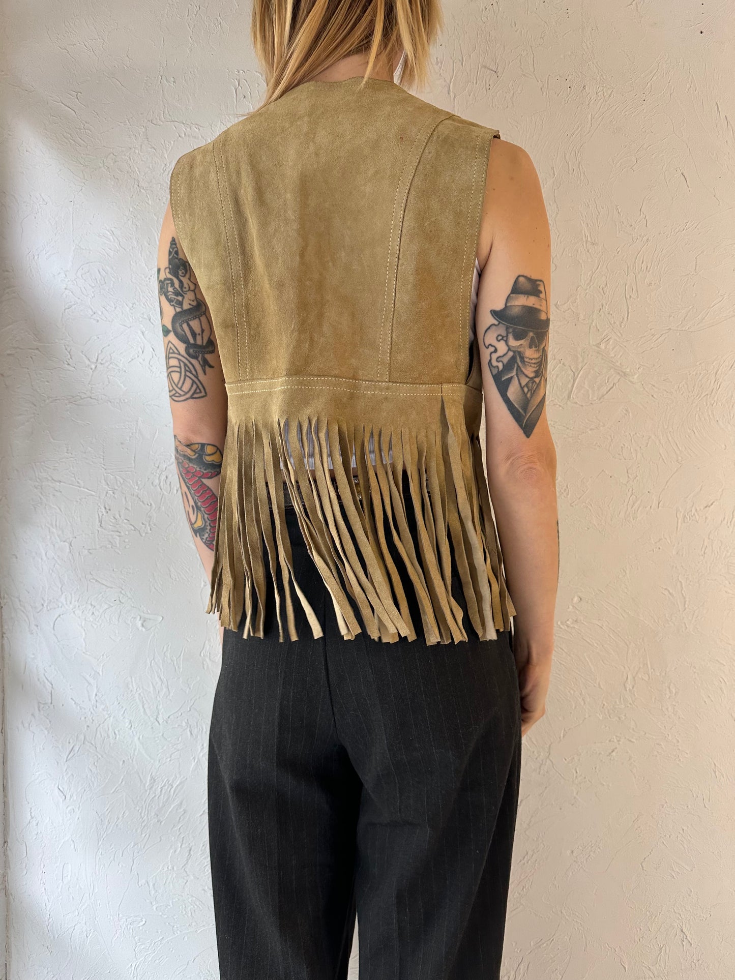 70s 'Bagatelle' Suede Fringe Vest / Small