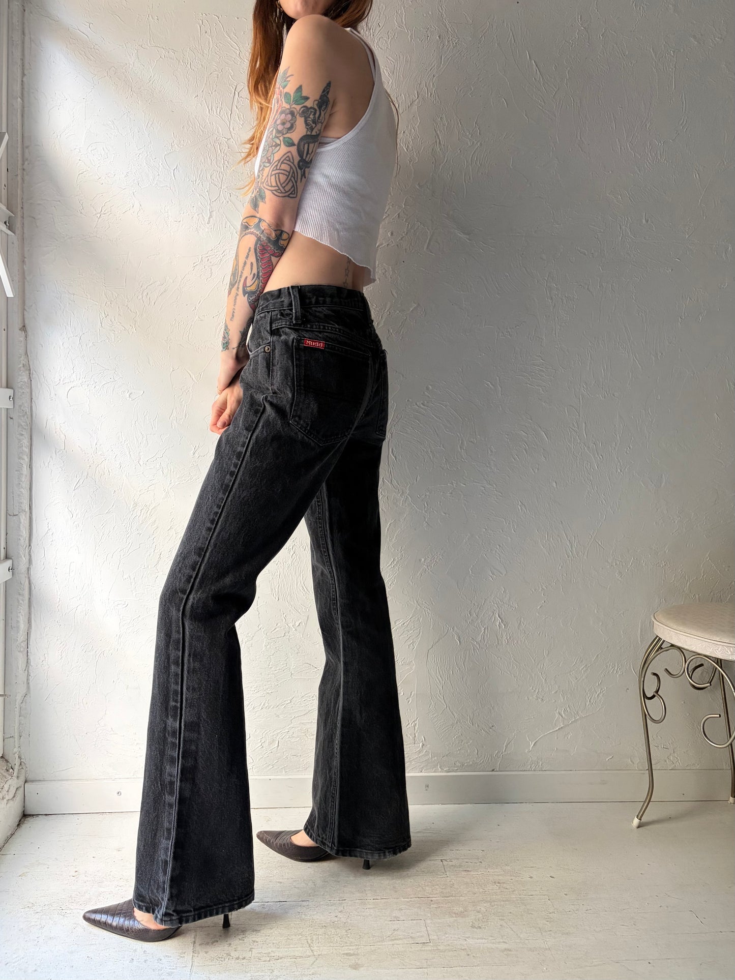 Y2k 'Mudd' Black Bootcut Jeans / 28