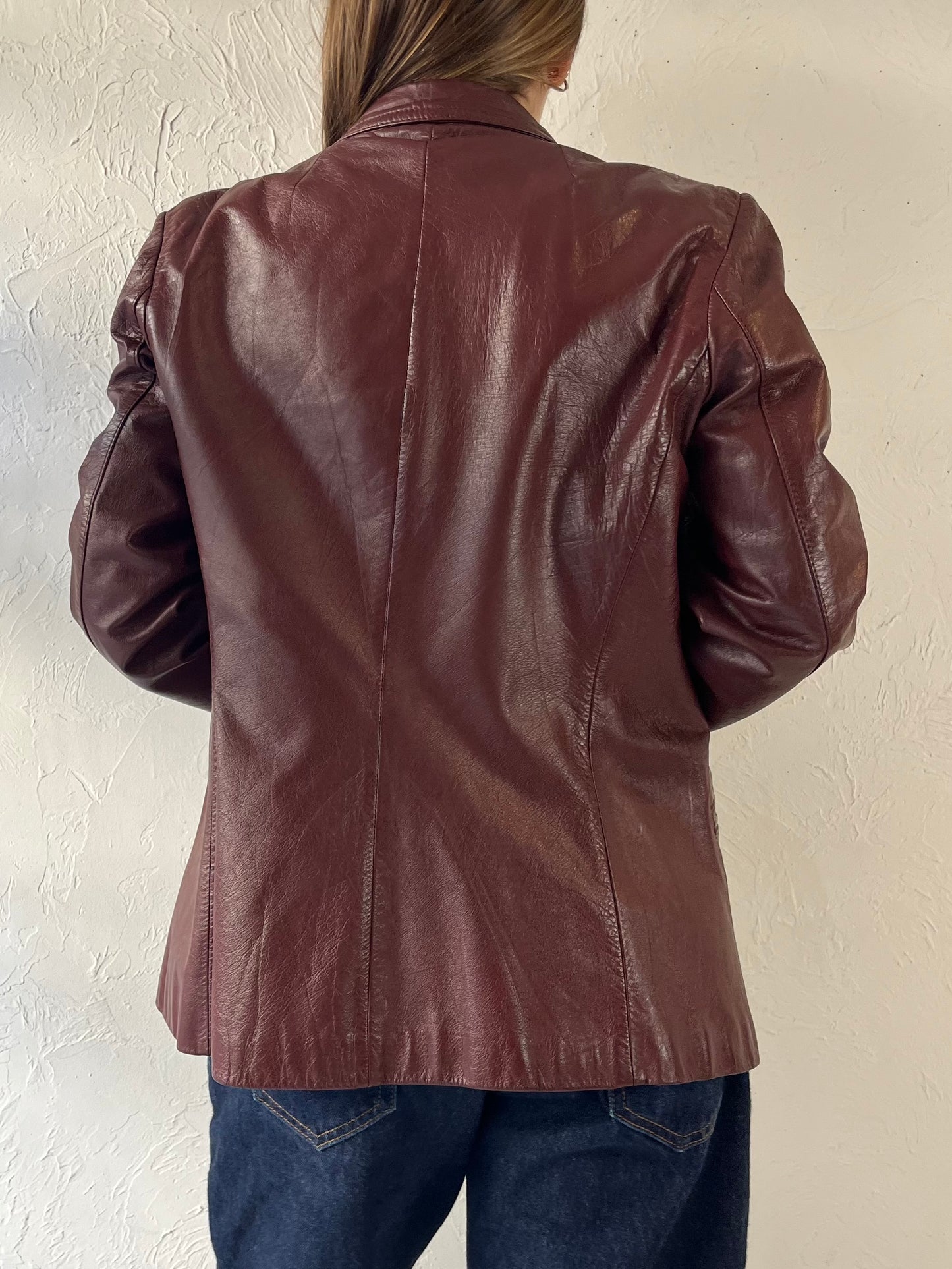 80s ‘Genuine Leather’ Brown Leather Jacket / Medium