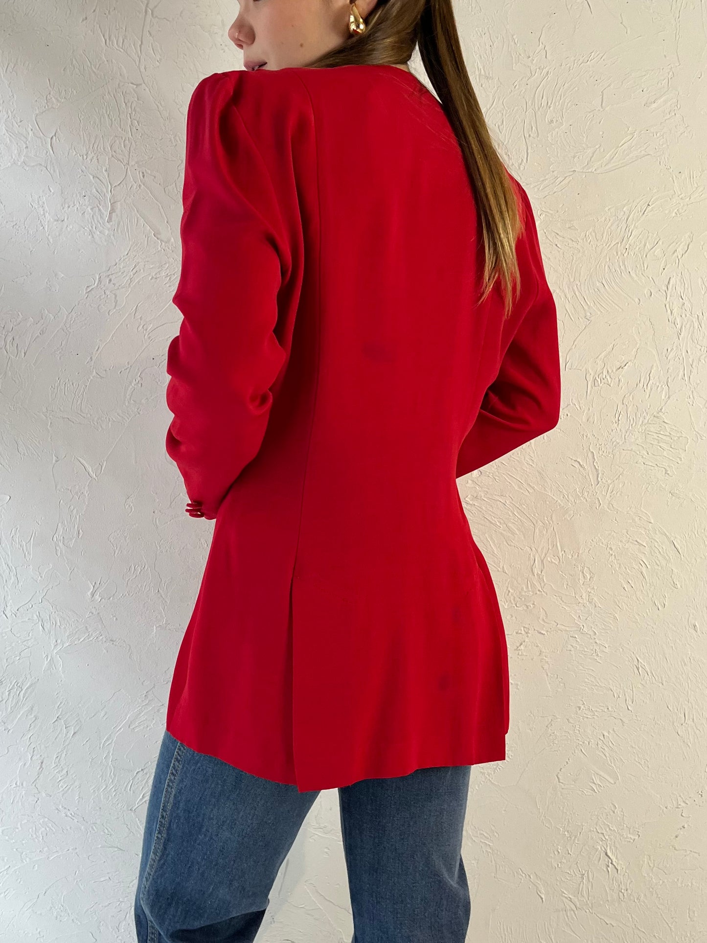 90s ‘Tap Dance’ Red Blazer Jacket / Small