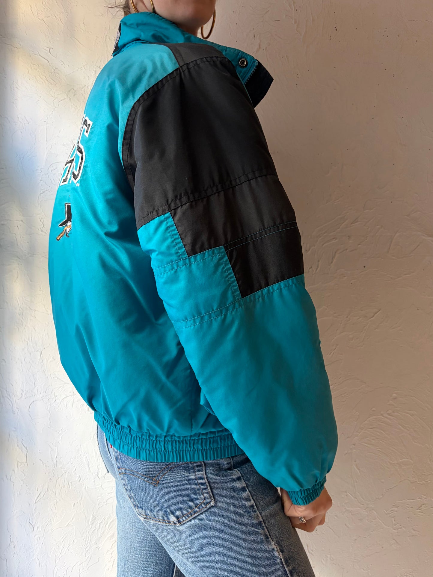 90s 'Logo 7' San Jose Sharks Jacket / XS (youth L)