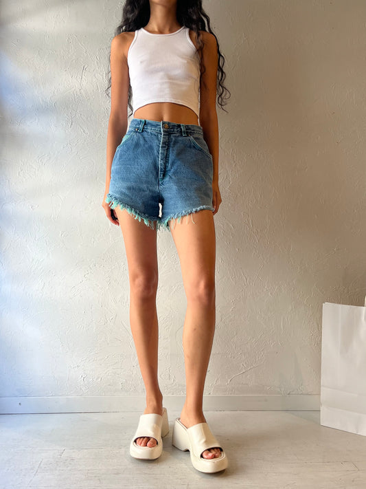 90s 'Levis' Blue Wash Cut Off Denim Shorts / Made in USA / 28