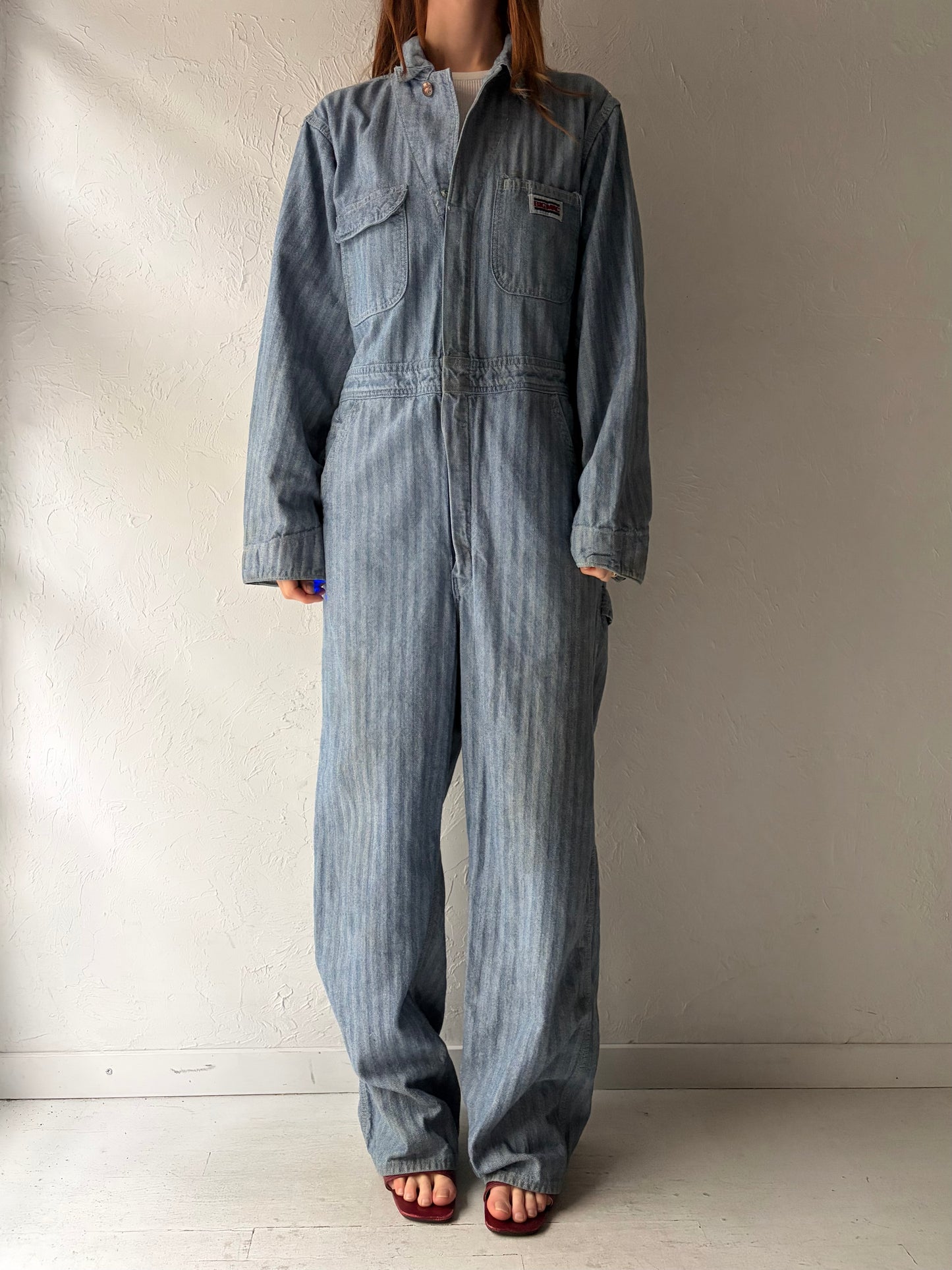 Vintage 1980s 'Big Mac' Blue Denim Work Wear Coveralls Boiler Suit / Medium