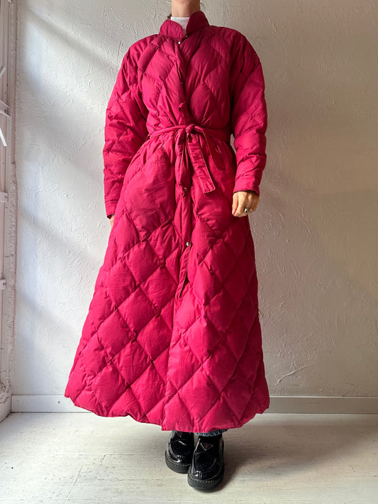 90s 'Hobo' Pink Quilted Coat / Medium