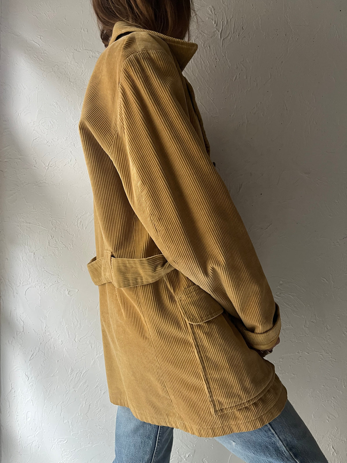 70s 'Shanhouse' Mustard Yellow Corduroy Retro Workwear Utility Chore Jacket / Medium