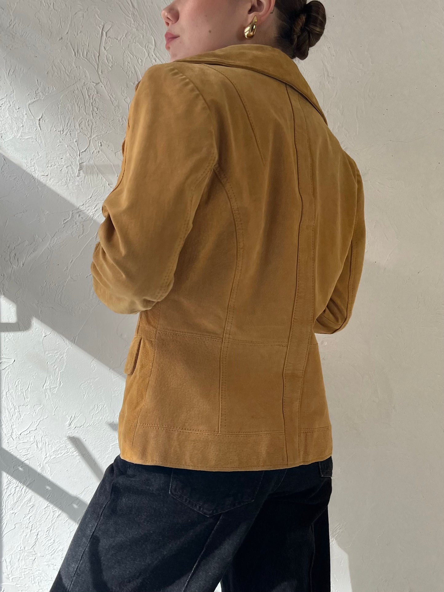 Y2k Tan Suede Jacket / Small