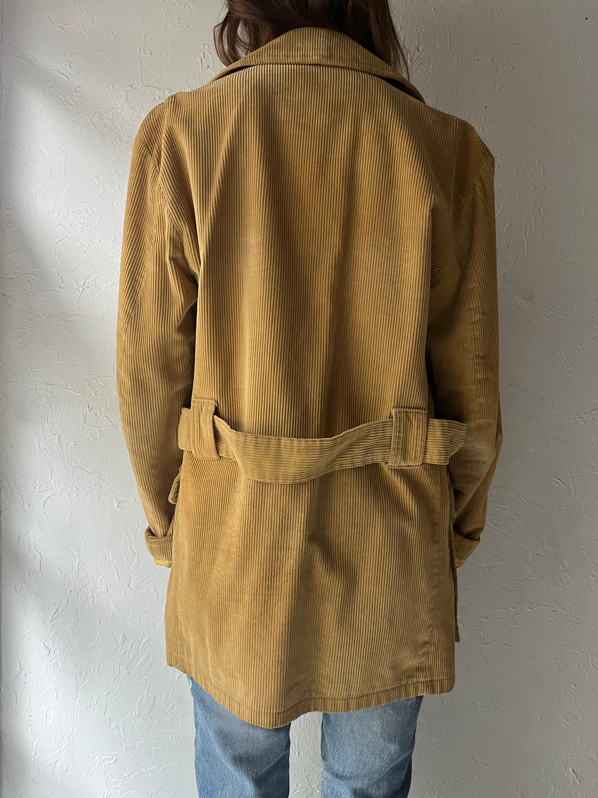 70s 'Shanhouse' Mustard Yellow Corduroy Retro Workwear Utility Chore Jacket / Medium