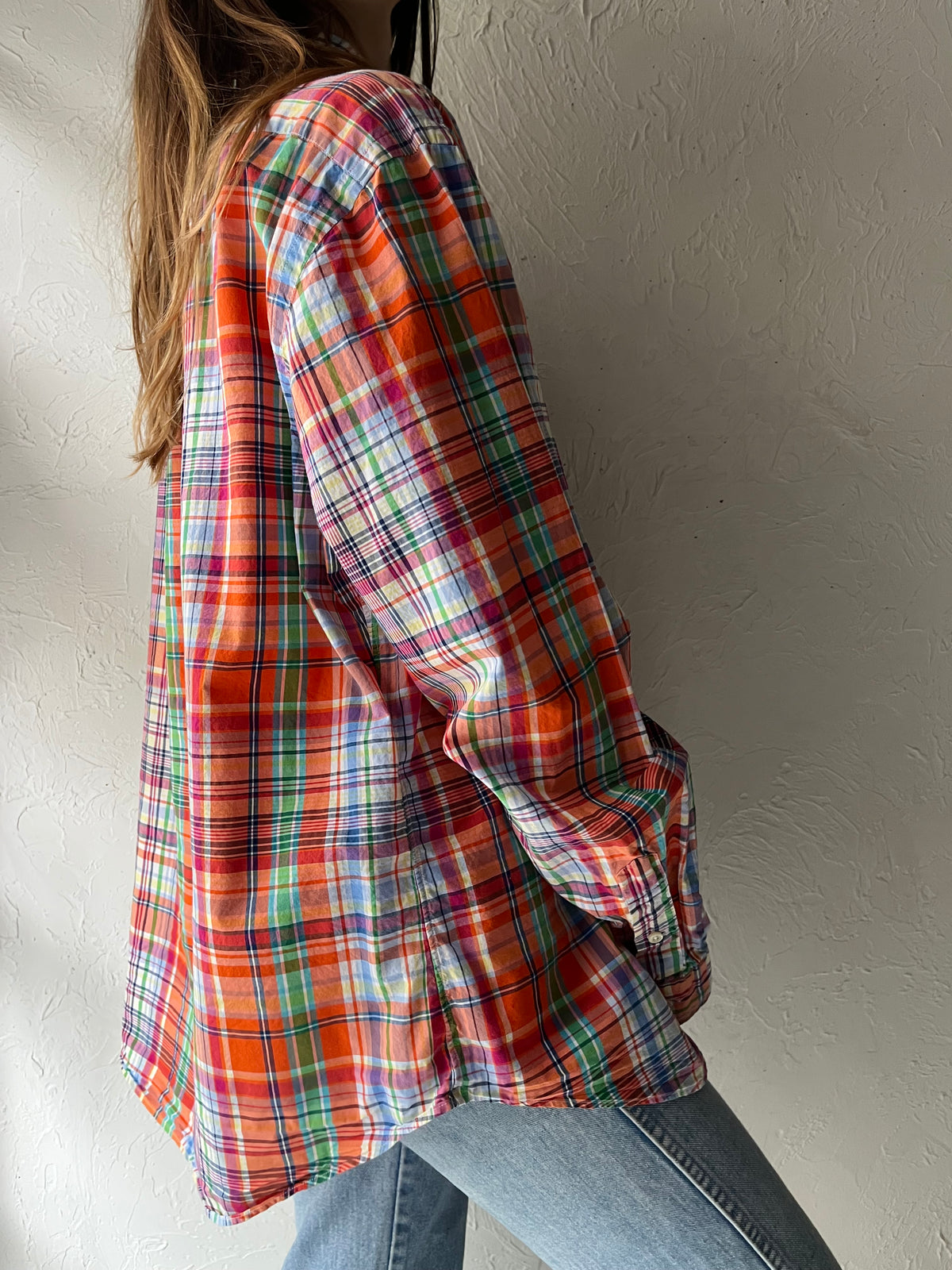 Y2k 'Ralph Lauren' Plaid Norm Core Button Up Mens Shirt / XXL