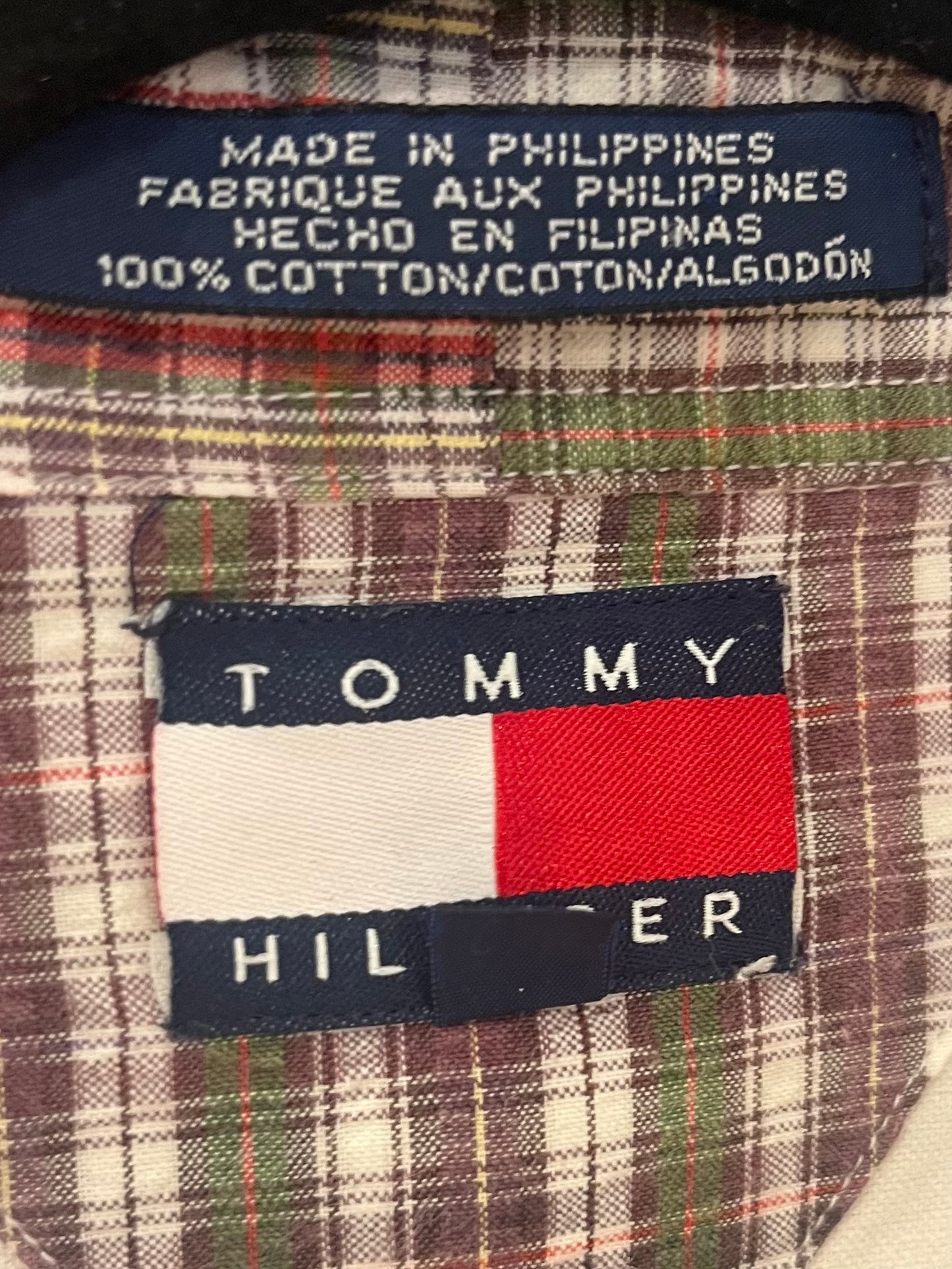 Y2K 'Tommy Hilfiger' White Monogram Button Up Shirt / Small